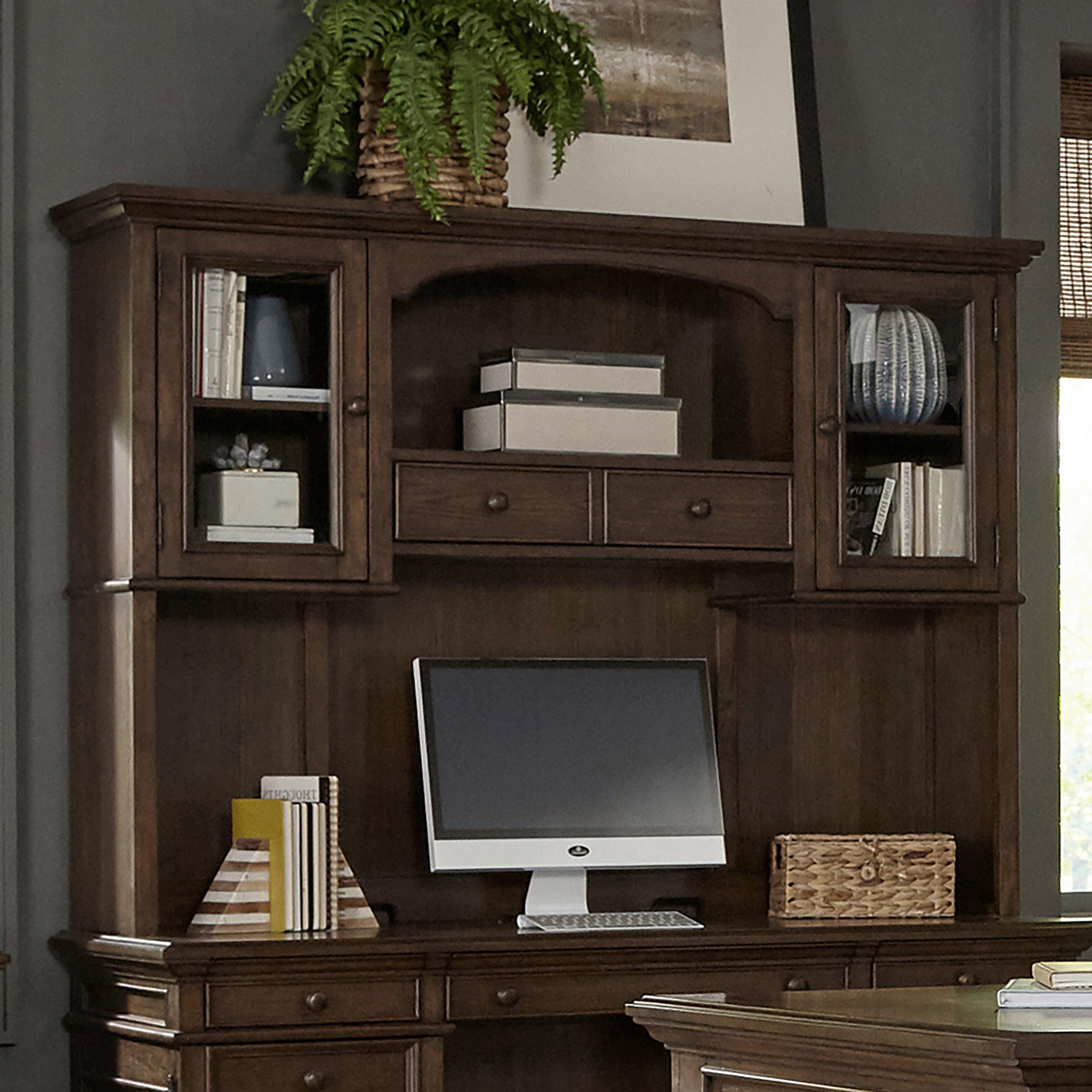  Coaster Furniture Hartshill 881283H 2-door Hutch with Shelves - Burnished Oak IMAGE 5
