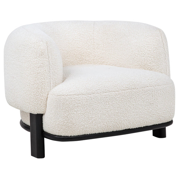 Coaster Furniture Lawler 901372 Upholstered Barrel Back Accent Chair - Ivory/Black