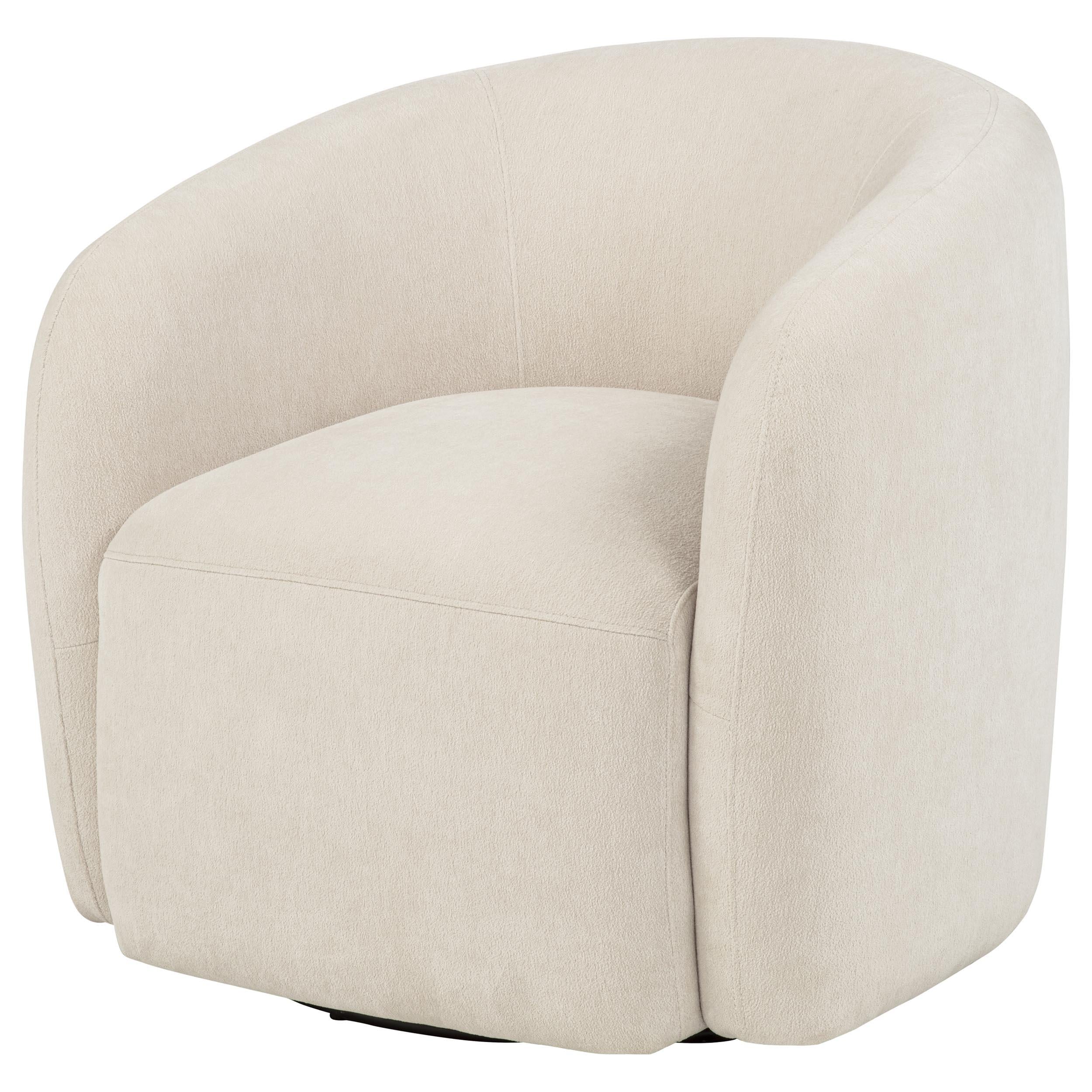  Coaster Furniture Gerley 902473 Chenille Upholstered Swivel Accent Chair - Beige IMAGE 1