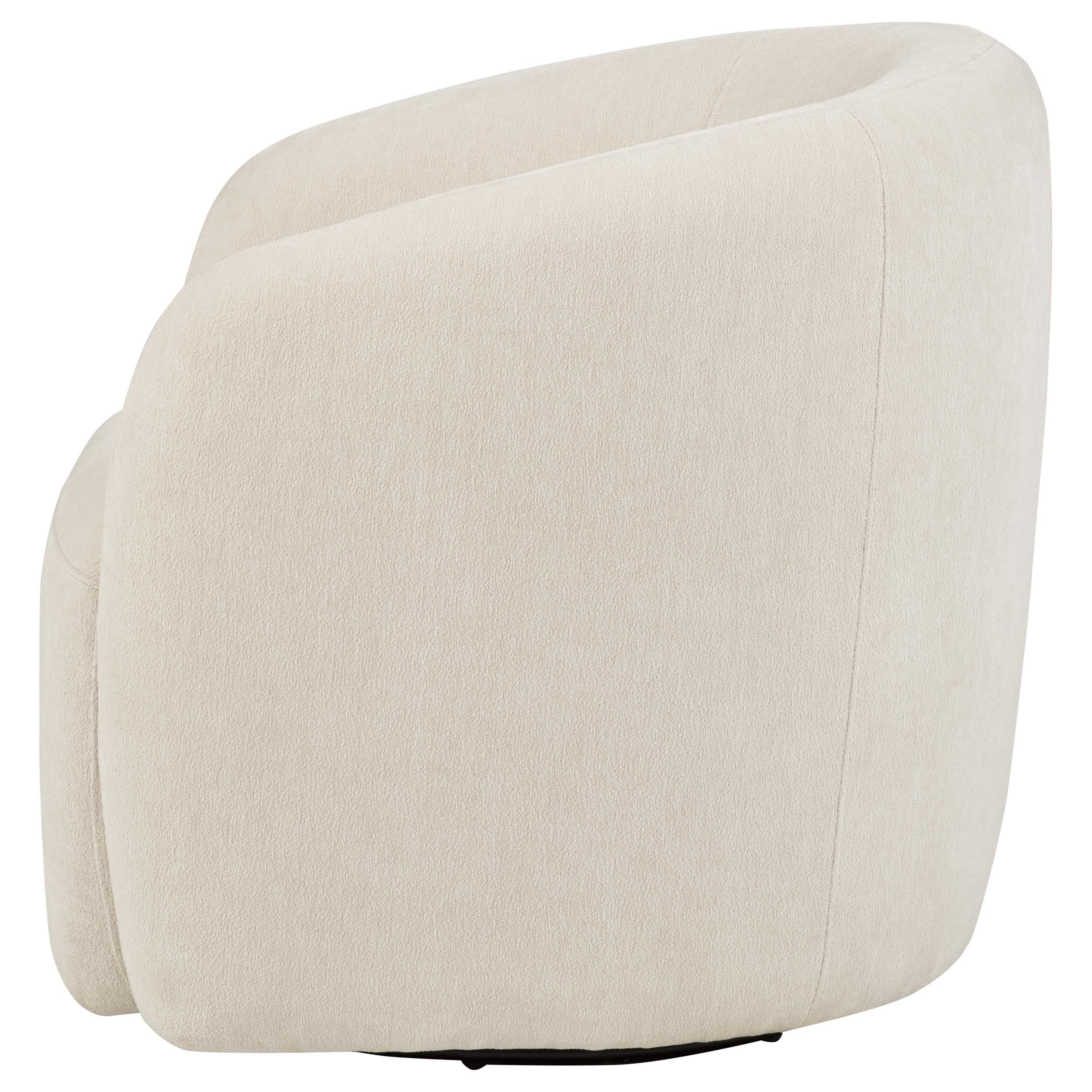  Coaster Furniture Gerley 902473 Chenille Upholstered Swivel Accent Chair - Beige IMAGE 4