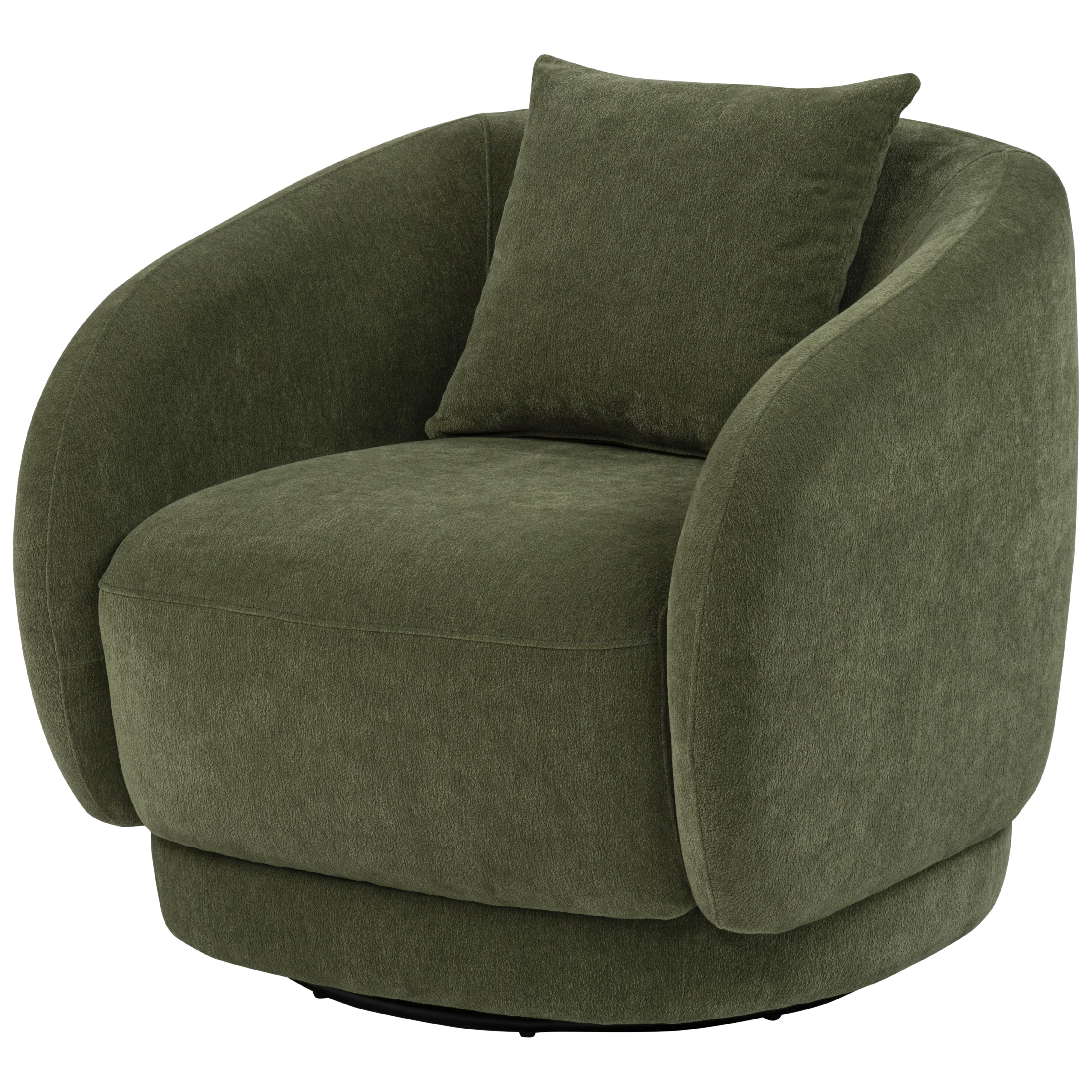  Coaster Furniture Arnaud 902487 Chenille Upholstered Swivel Accent Chair - Green IMAGE 1
