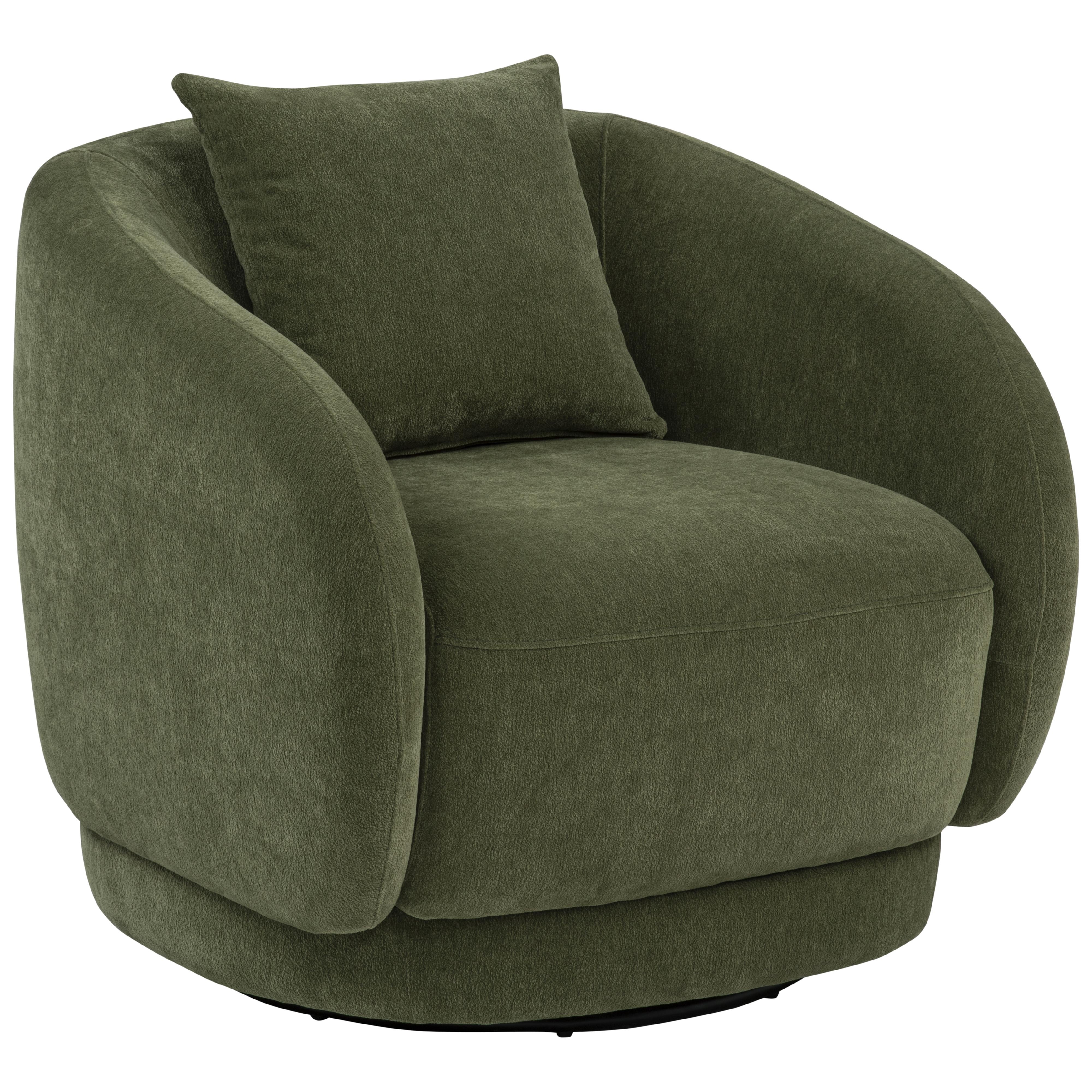  Coaster Furniture Arnaud 902487 Chenille Upholstered Swivel Accent Chair - Green IMAGE 3