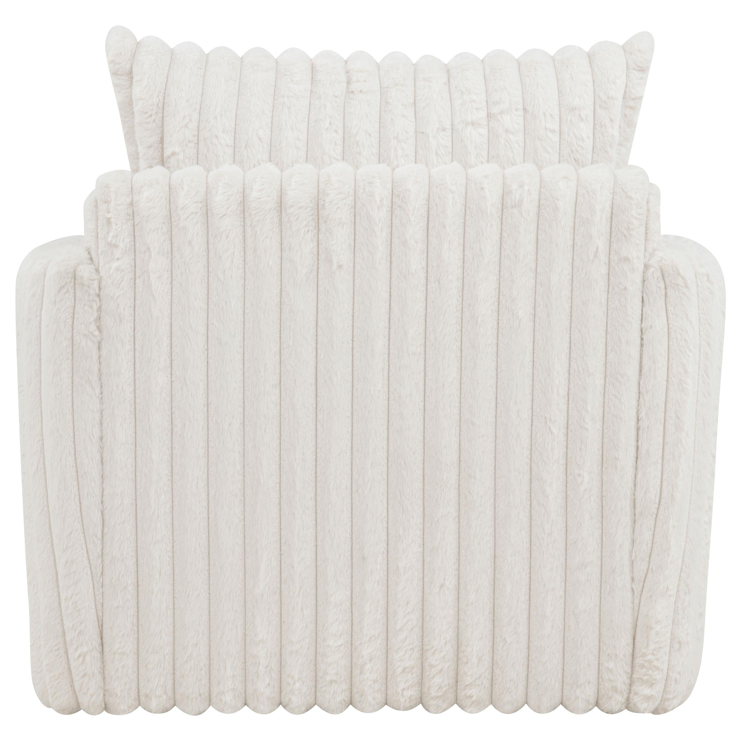 Coaster Furniture Sarco 902541 Corduroy Upholstered Swivel Accent Arm Chair - Ivory IMAGE 3