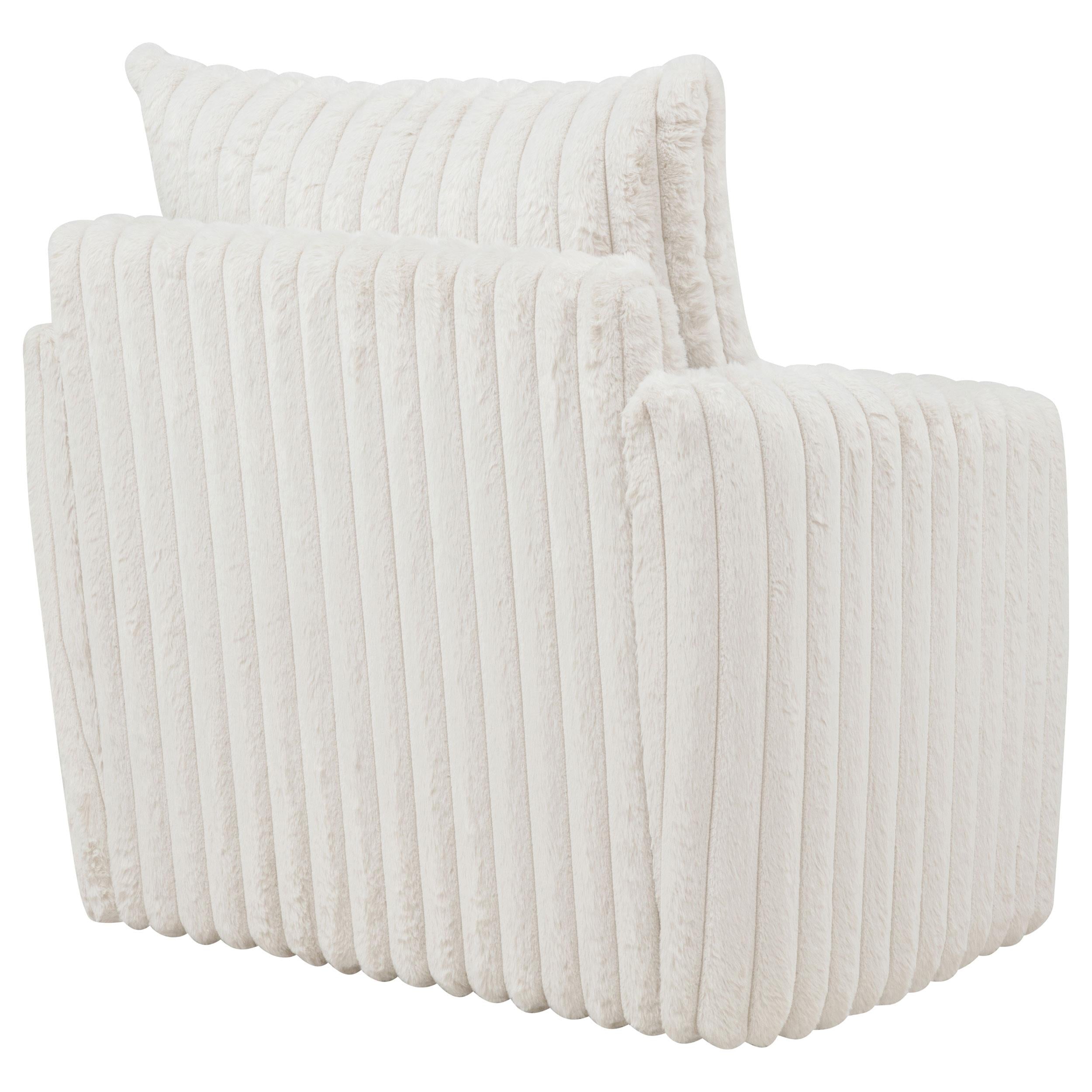  Coaster Furniture Sarco 902541 Corduroy Upholstered Swivel Accent Arm Chair - Ivory IMAGE 5