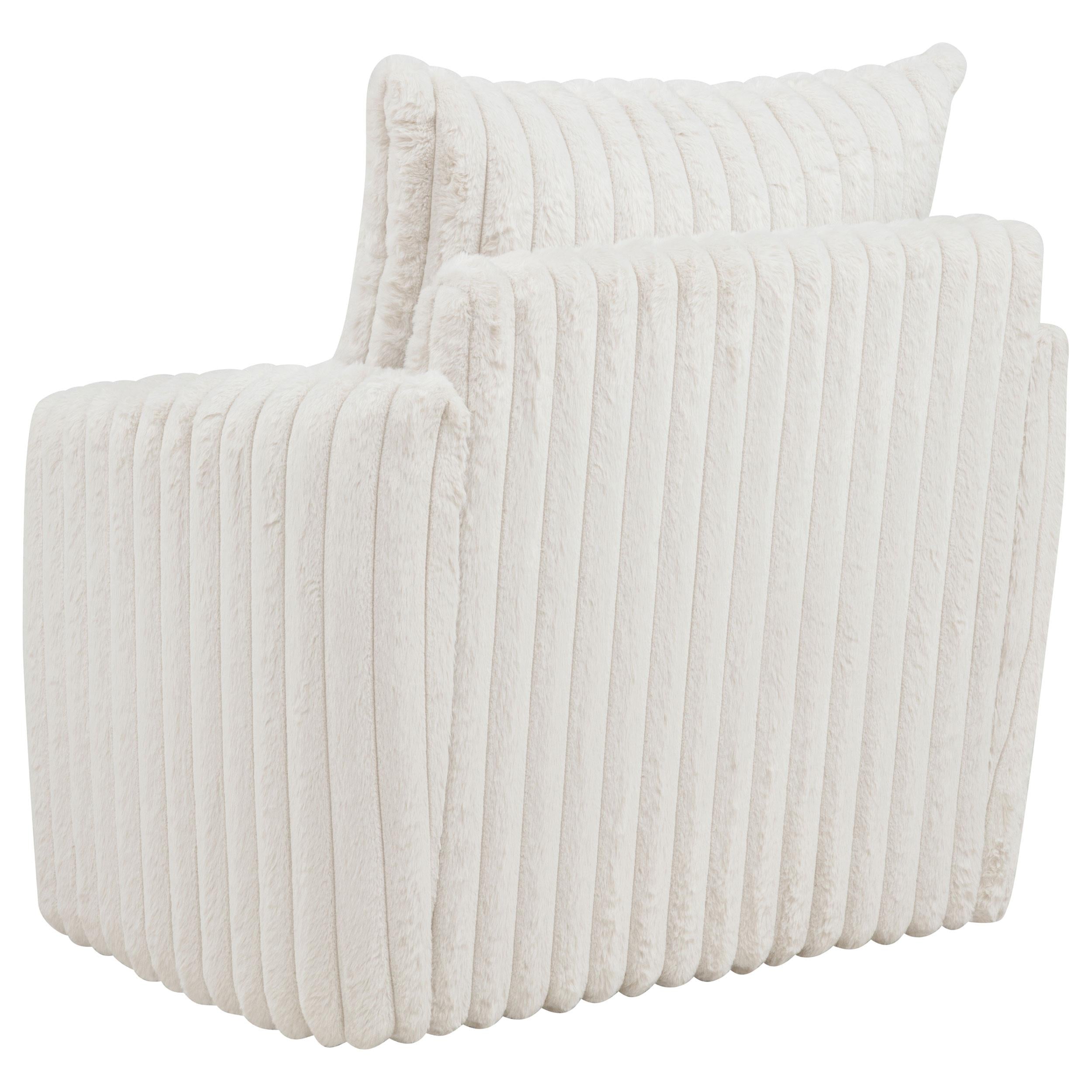  Coaster Furniture Sarco 902541 Corduroy Upholstered Swivel Accent Arm Chair - Ivory IMAGE 7