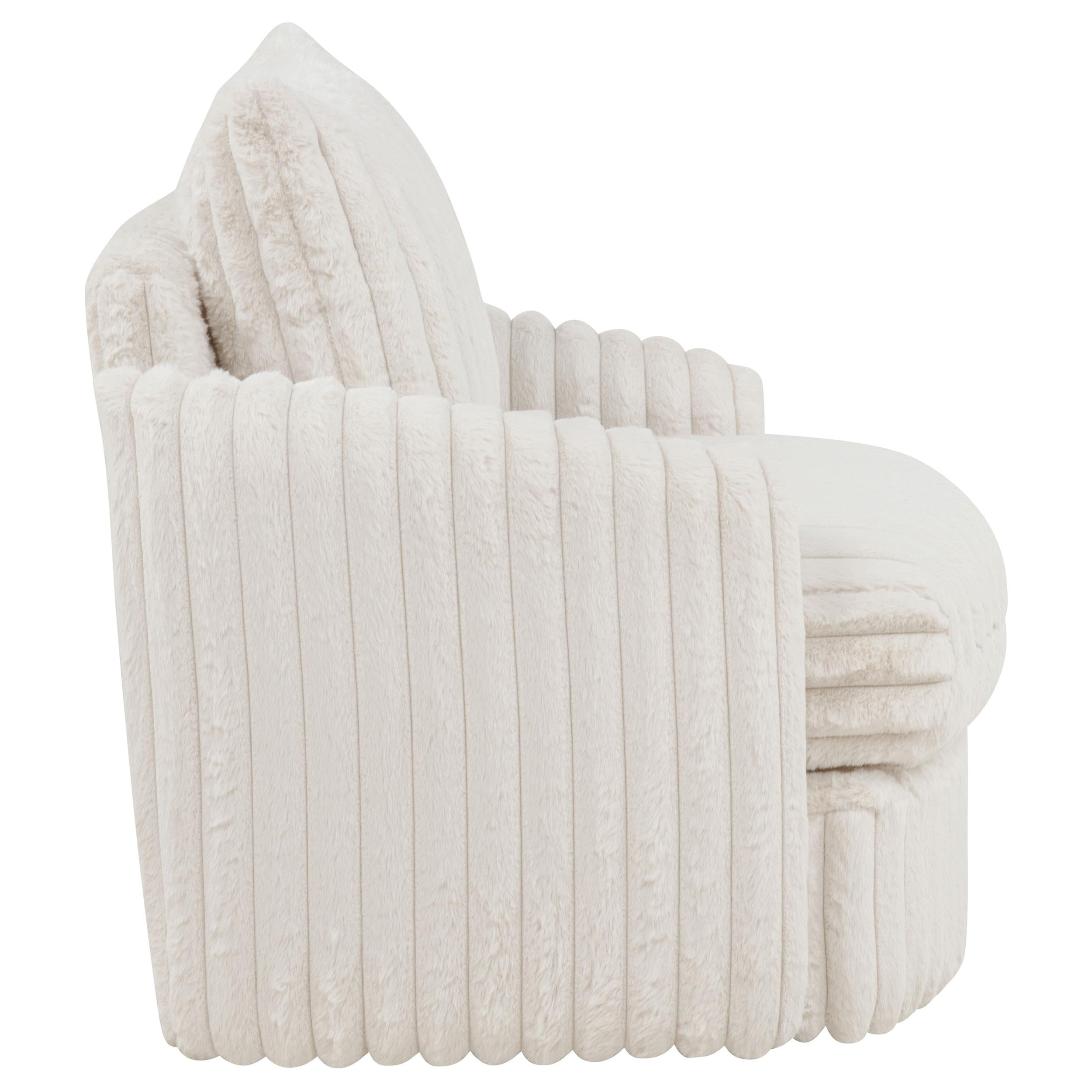  Coaster Furniture Sarco 902541 Corduroy Upholstered Swivel Accent Arm Chair - Ivory IMAGE 8