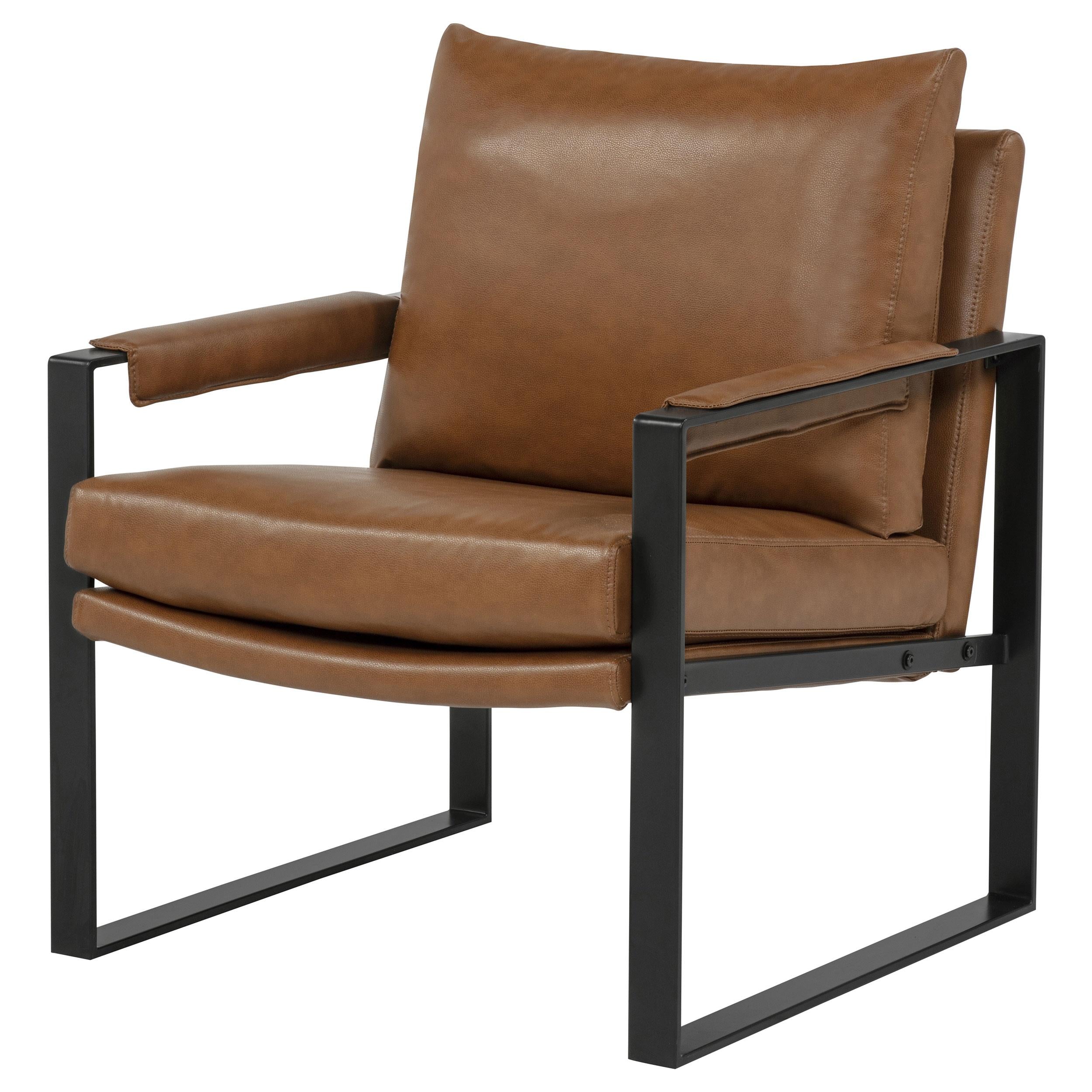  Coaster Furniture Rosalind 903019 Upholstered Track Arm Accent Chair - Brown IMAGE 1