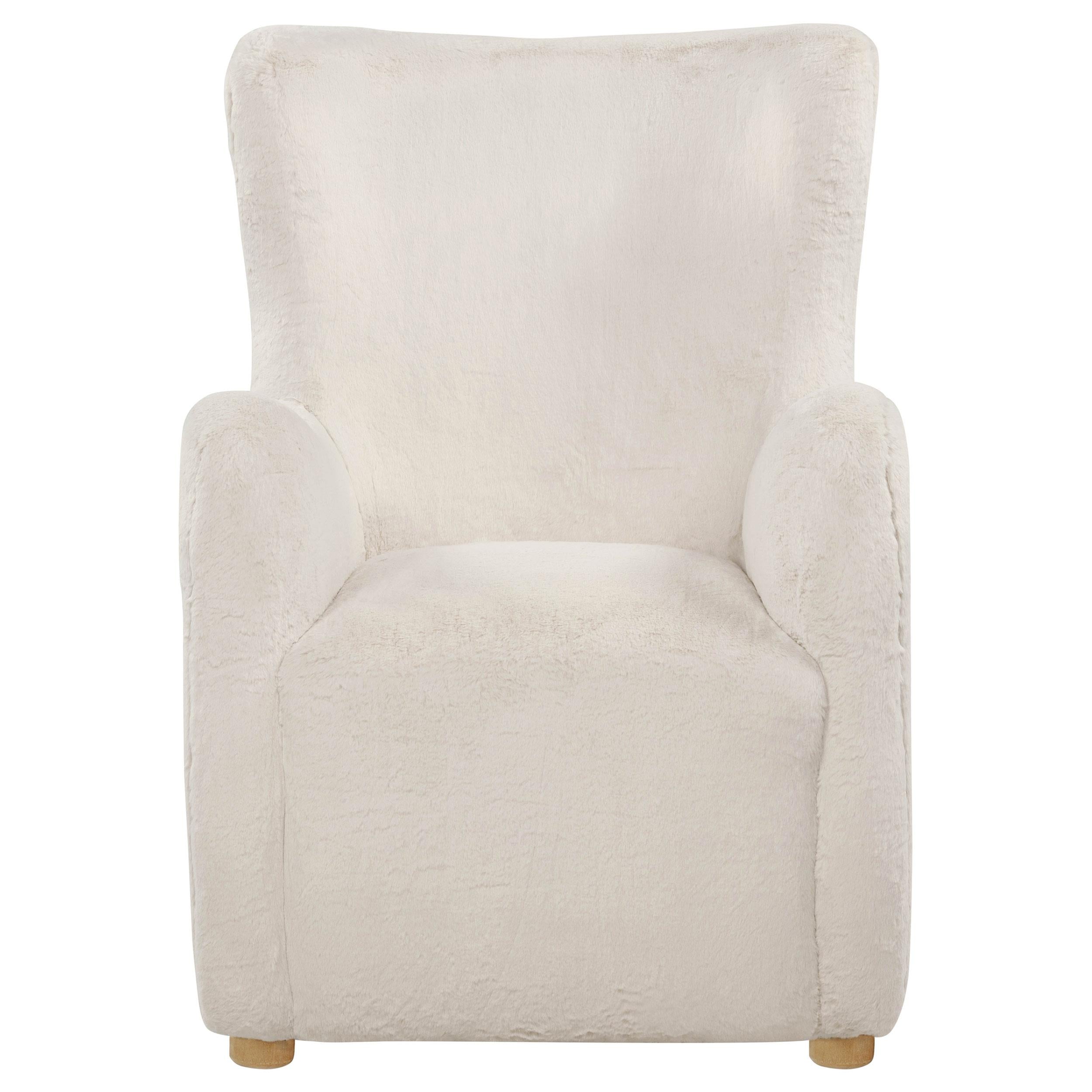  Coaster Furniture Thornton 903175 Faux Fur Upholstered Wingback Lounge Accent Chair - Ivory IMAGE 9