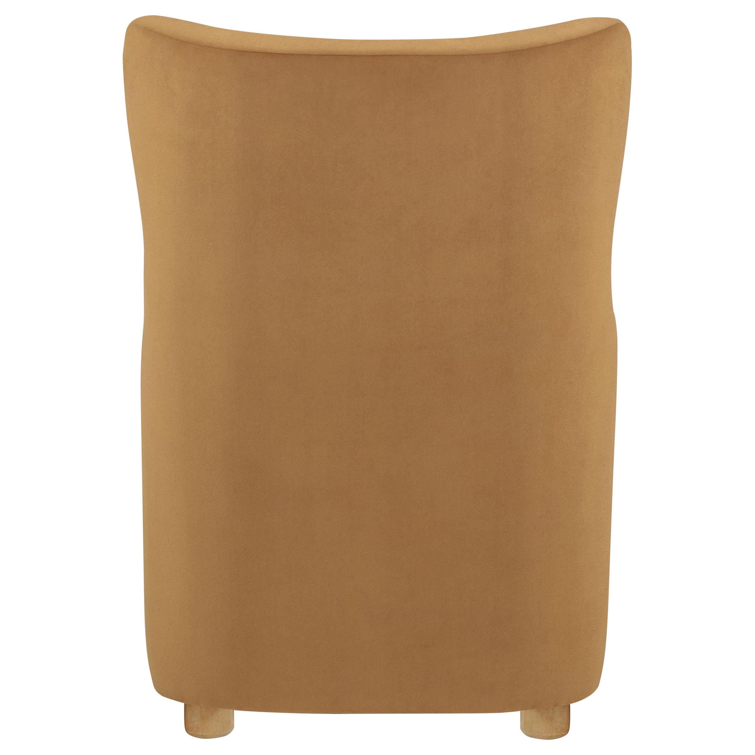  Coaster Furniture Thornton 903176 Velvet Upholstered Wingback Lounge Accent Chair - Cognac IMAGE 2