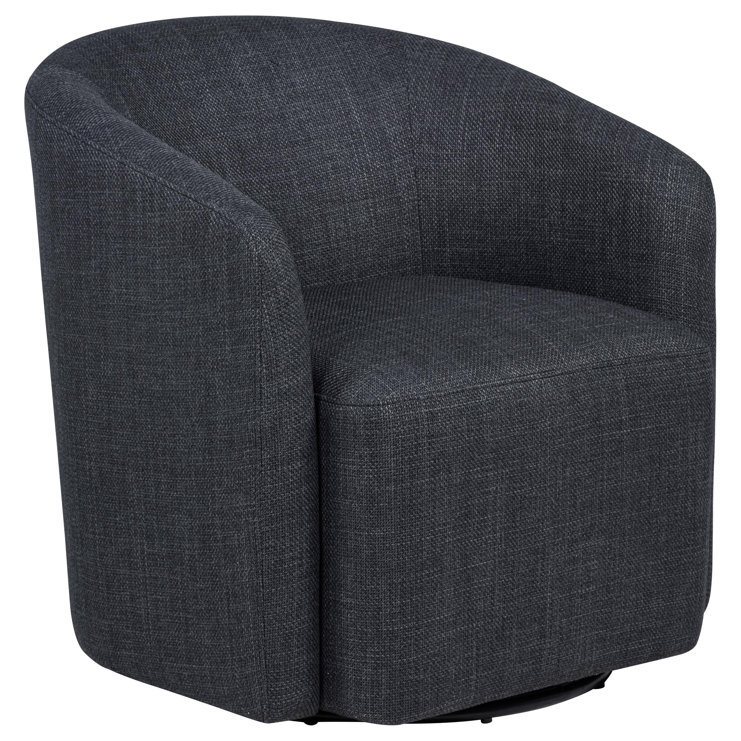  Coaster Furniture Mossbrook 903223 Fabric Upholstered Swivel Accent Chair - Anthracite IMAGE 1