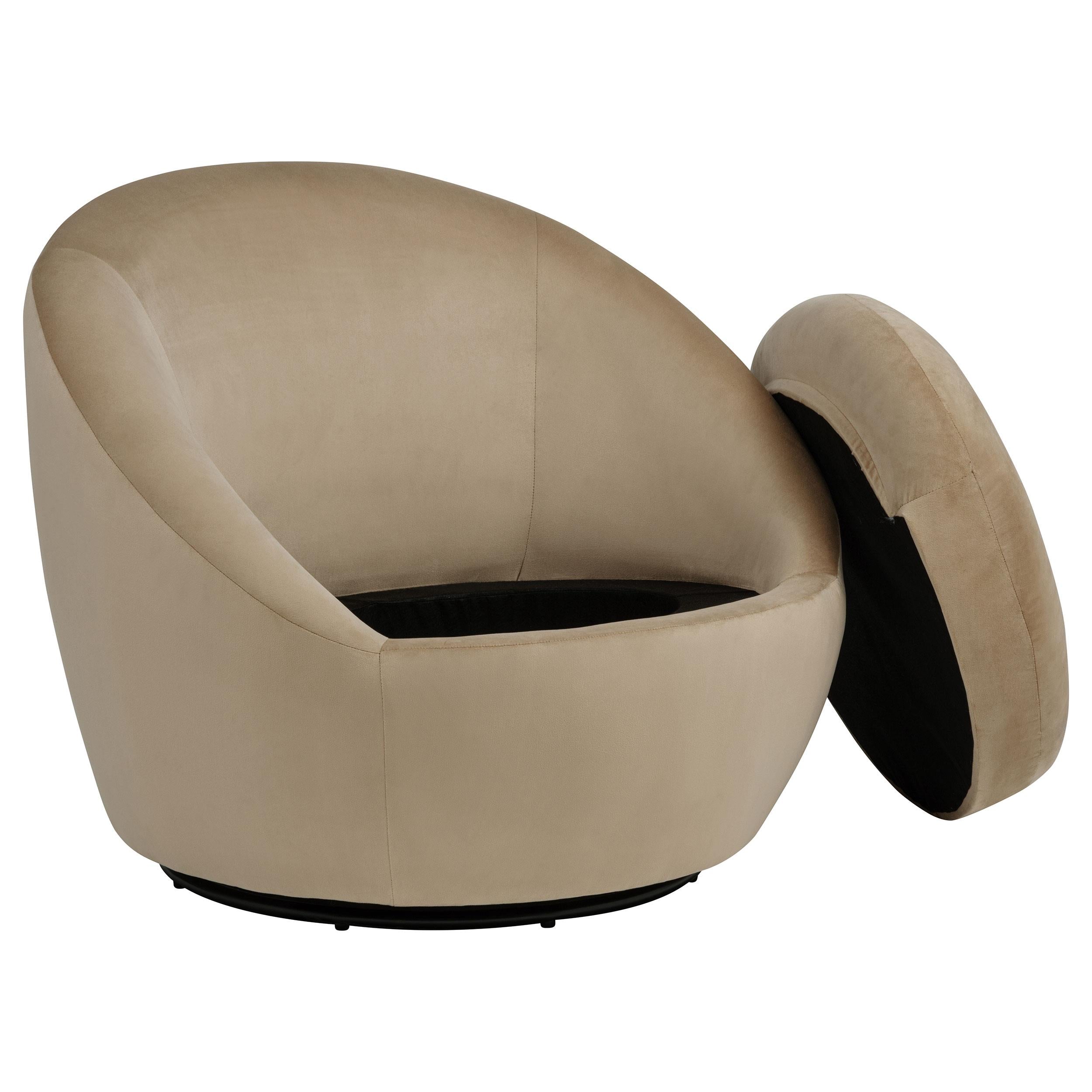  Coaster Furniture Myernick 903228 Velvet Upholstered Swivel Accent Chair - Camel IMAGE 7