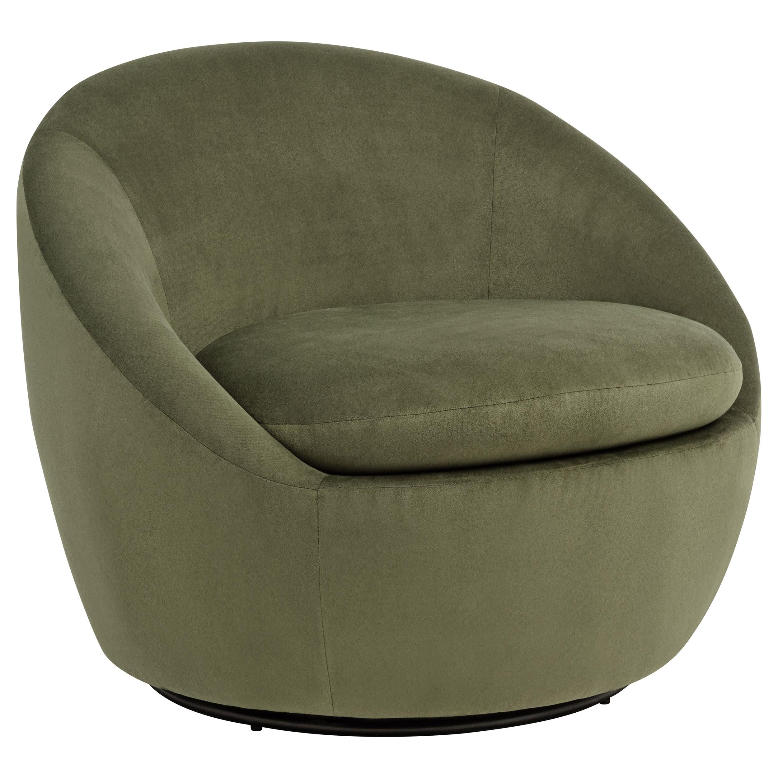  Coaster Furniture Myernick 903229 Velvet Upholstered Swivel Accent Chair - Olive IMAGE 1
