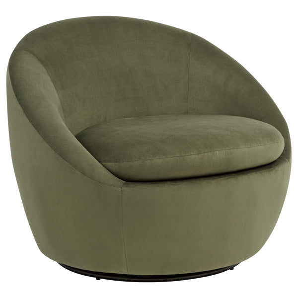 Coaster Furniture Myernick 903229 Velvet Upholstered Swivel Accent Chair - Olive