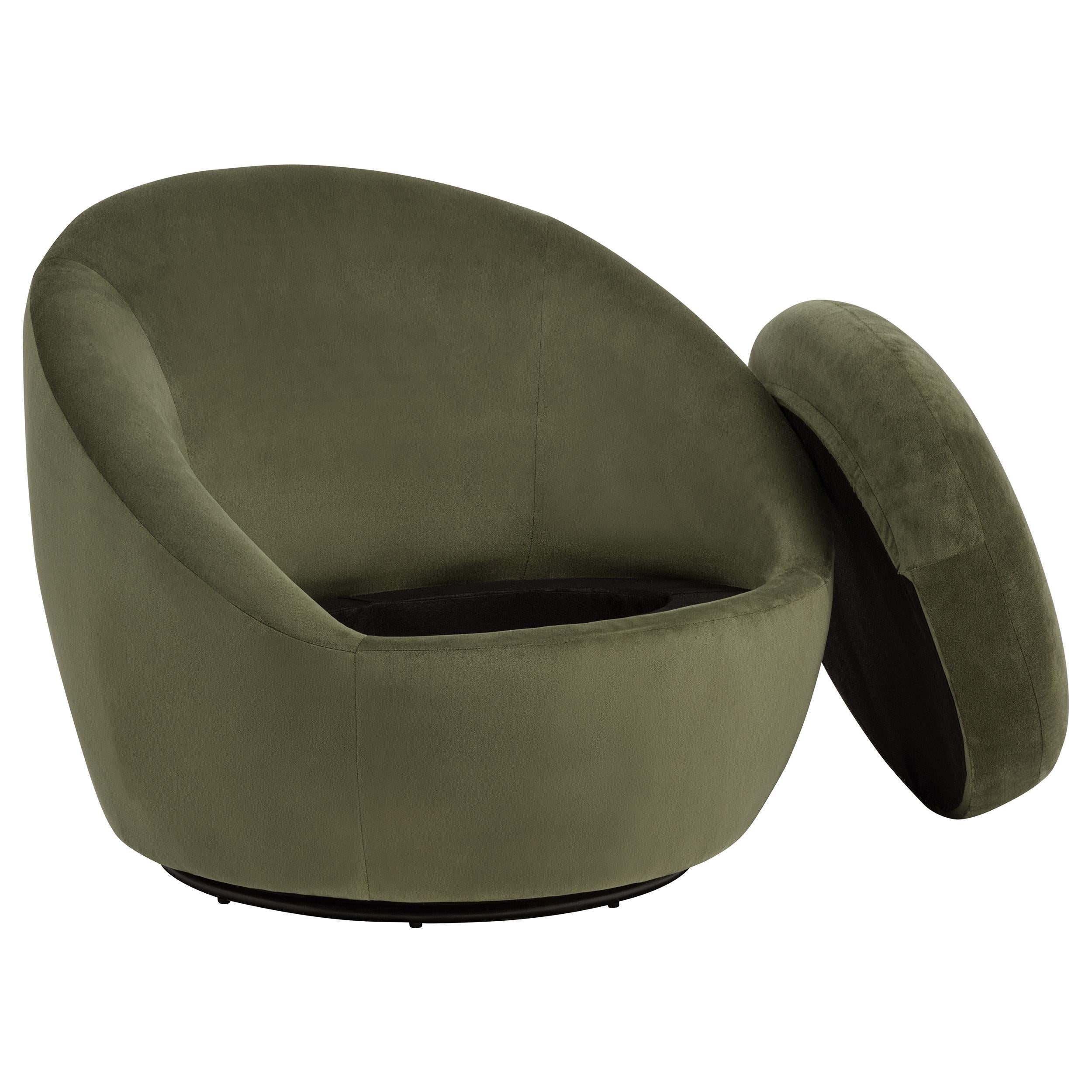  Coaster Furniture Myernick 903229 Velvet Upholstered Swivel Accent Chair - Olive IMAGE 10