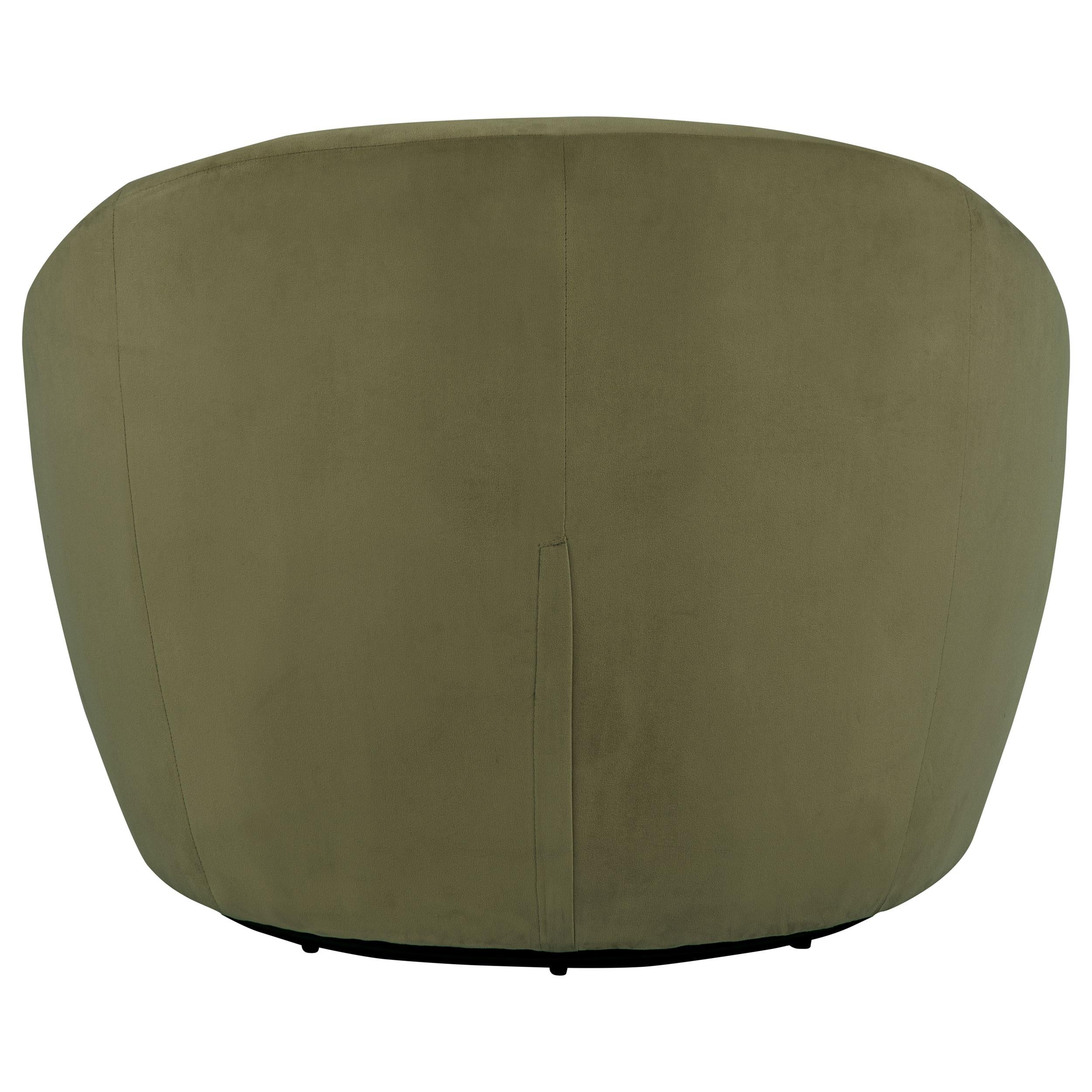  Coaster Furniture Myernick 903229 Velvet Upholstered Swivel Accent Chair - Olive IMAGE 3