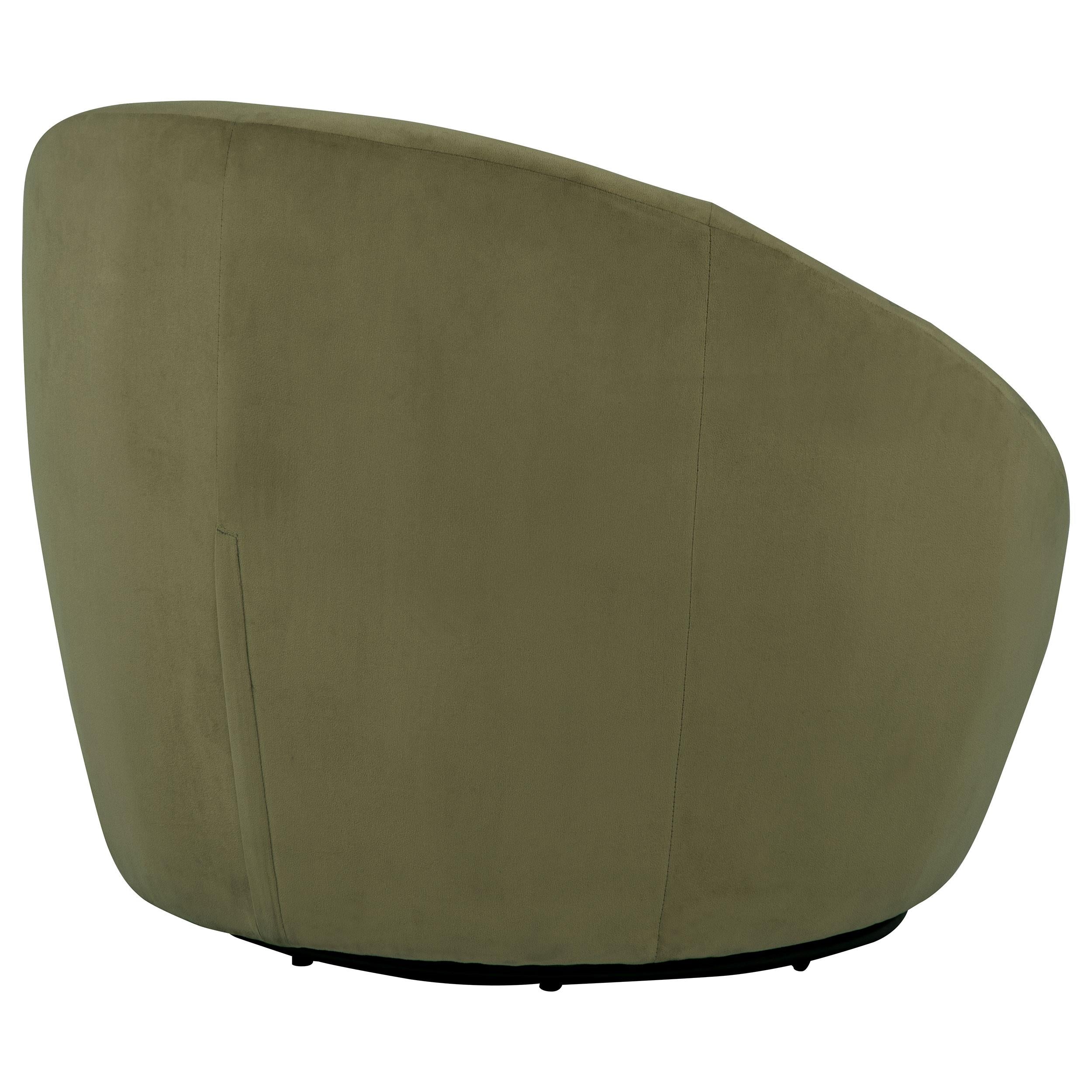  Coaster Furniture Myernick 903229 Velvet Upholstered Swivel Accent Chair - Olive IMAGE 5