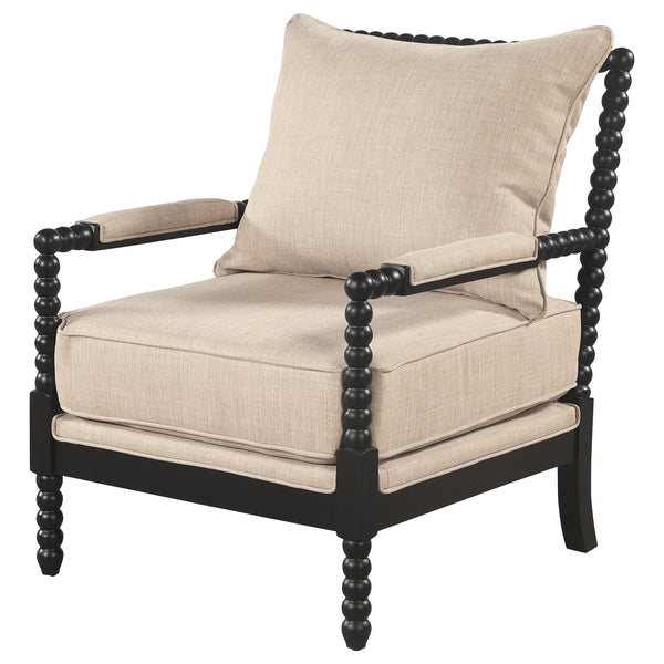 Coaster Furniture Blanchett 903237 Upholstered Bobbin Accent Chair - Beige/Black