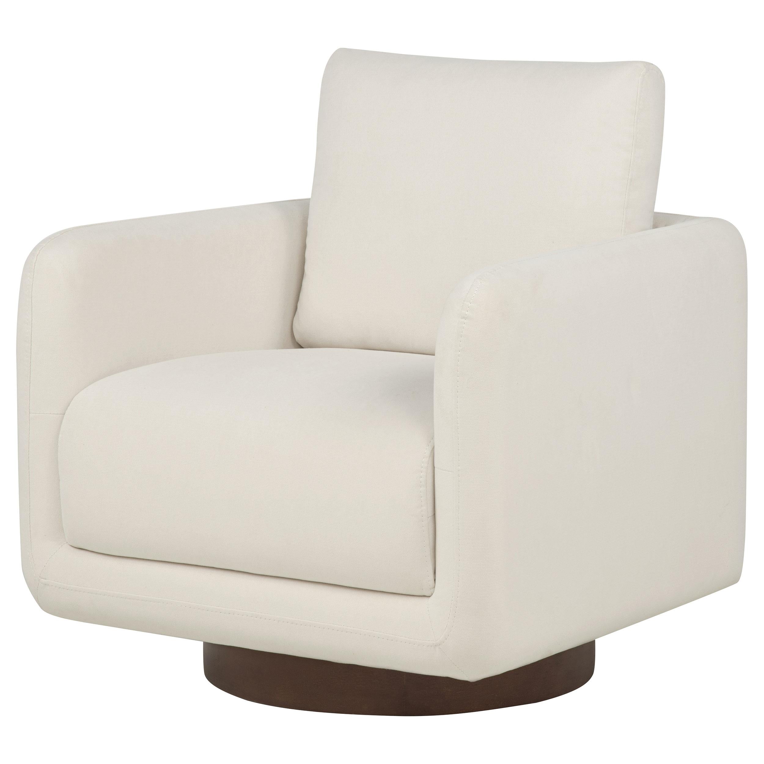  Coaster Furniture Iris 903255 Fabric Upholstered Swivel Accent Chair - Ivory IMAGE 8