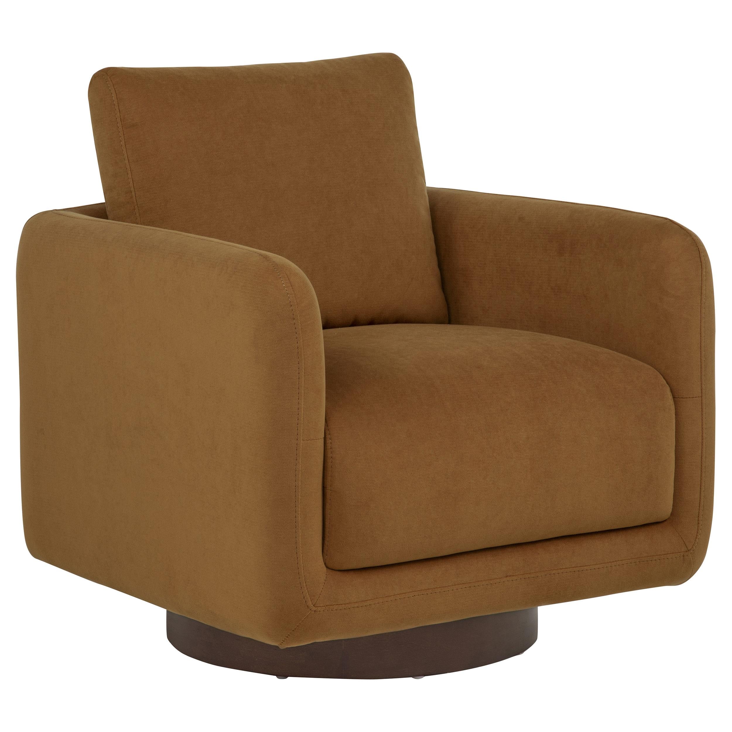  Coaster Furniture Iris 903256 Fabric Upholstered Swivel Accent Chair - Rust IMAGE 1