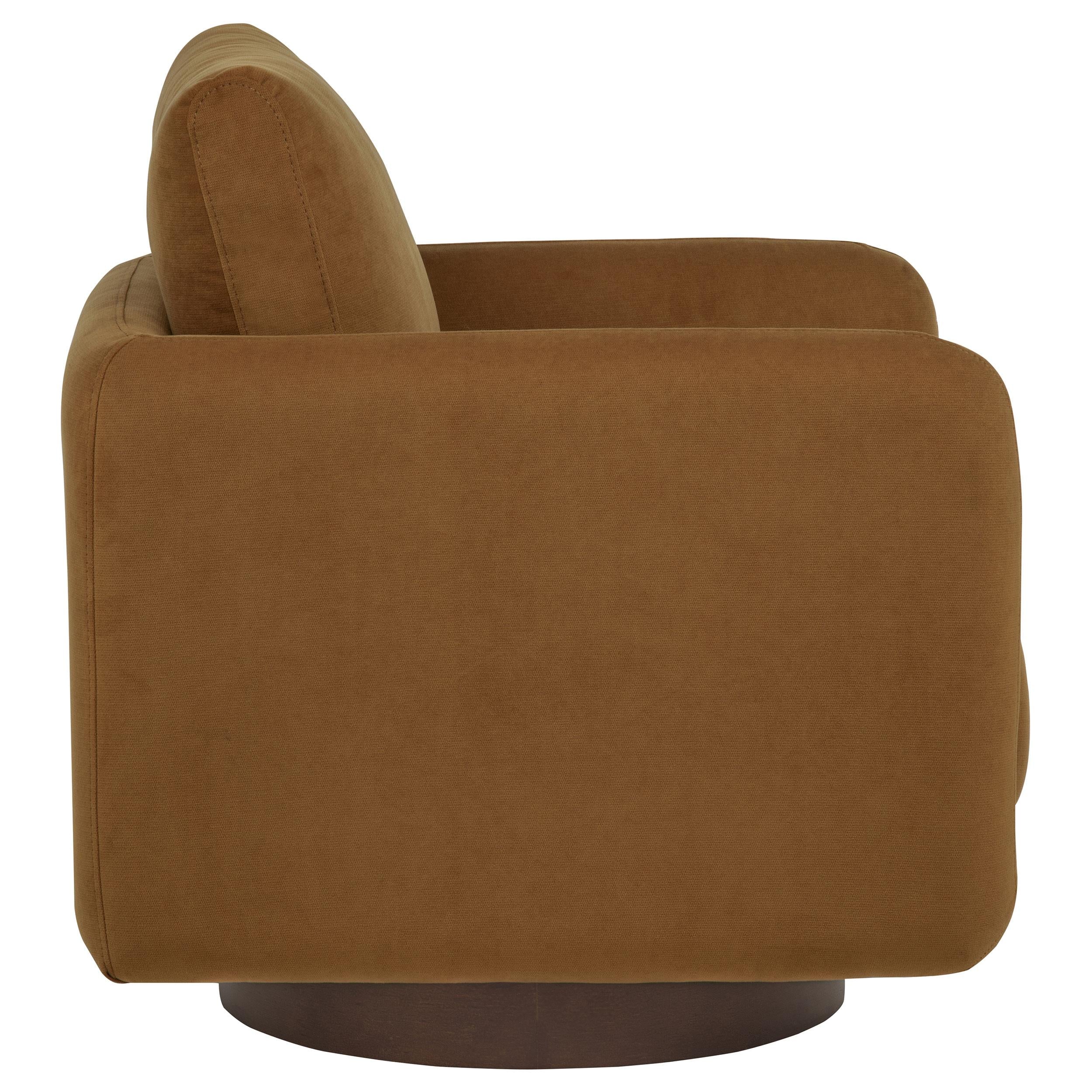  Coaster Furniture Iris 903256 Fabric Upholstered Swivel Accent Chair - Rust IMAGE 2