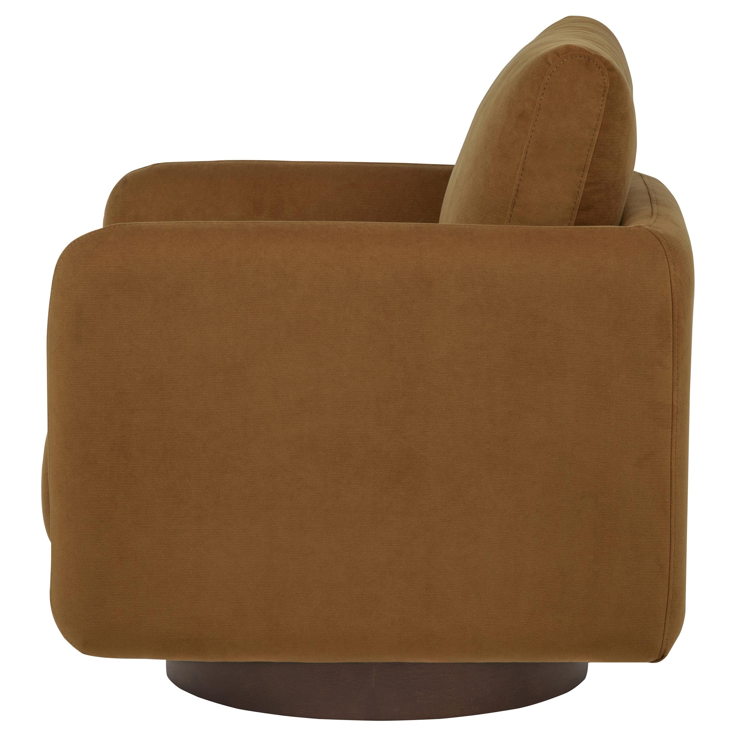  Coaster Furniture Iris 903256 Fabric Upholstered Swivel Accent Chair - Rust IMAGE 5