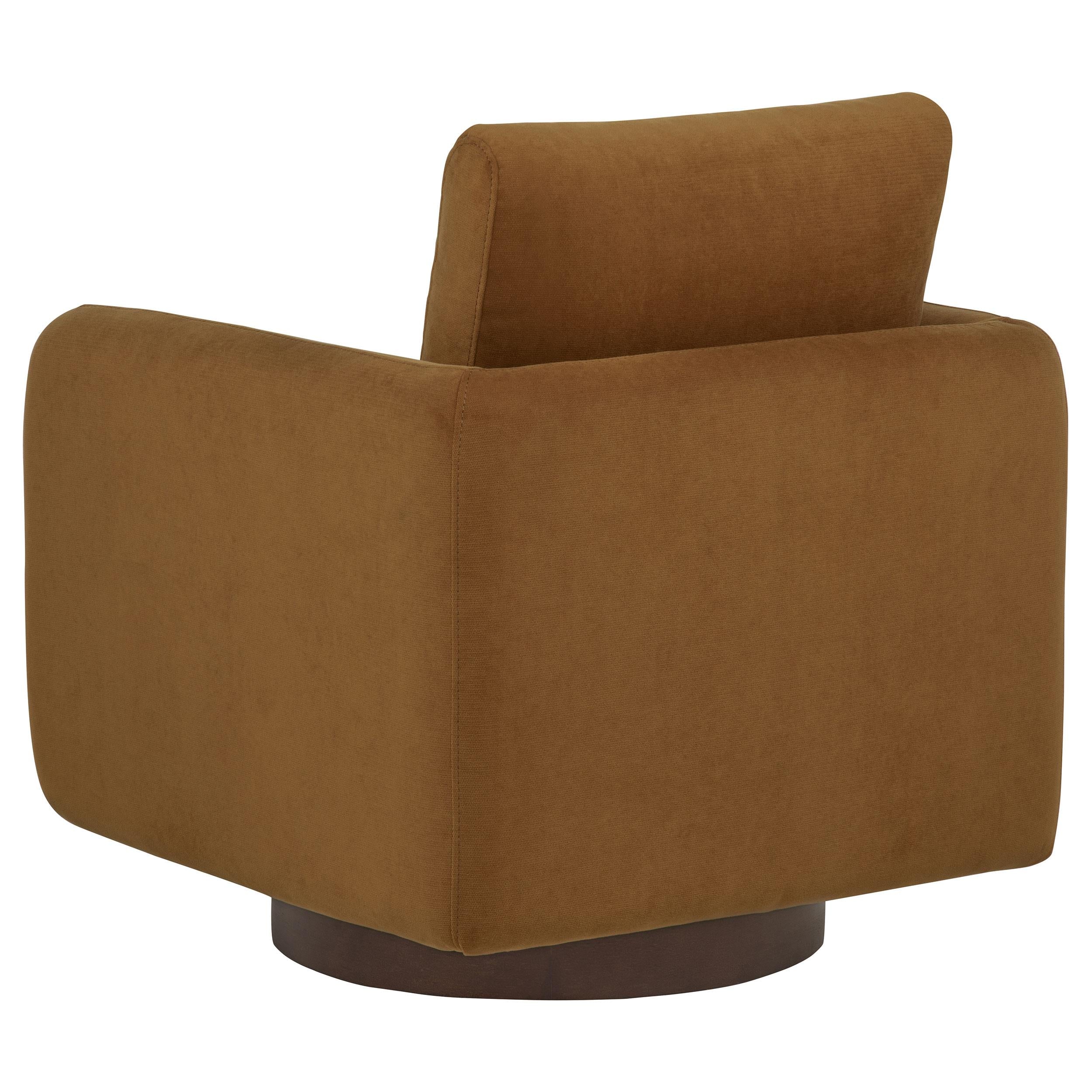  Coaster Furniture Iris 903256 Fabric Upholstered Swivel Accent Chair - Rust IMAGE 8
