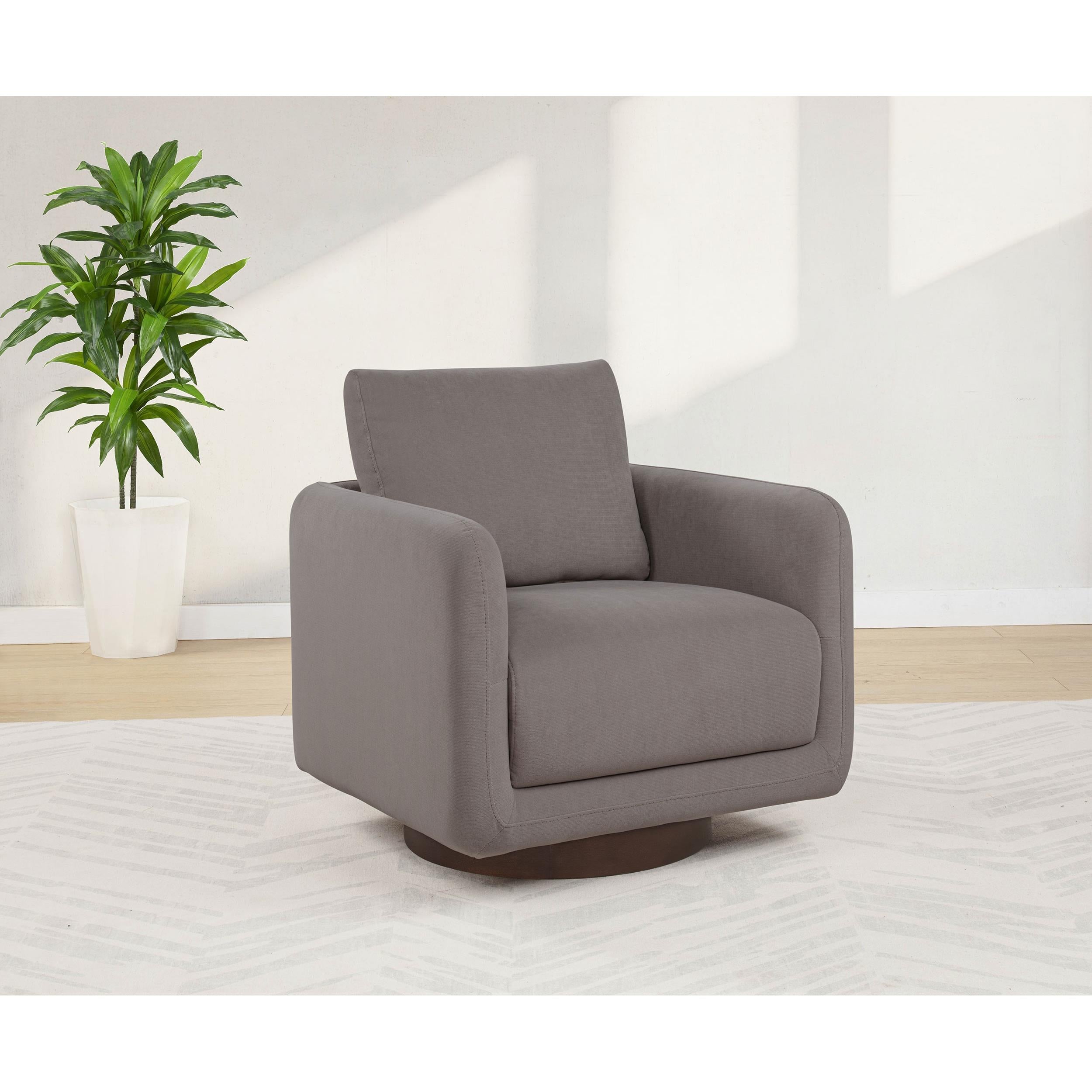  Coaster Furniture Iris 903258 Fabric Upholstered Swivel Accent Chair - Stone IMAGE 2