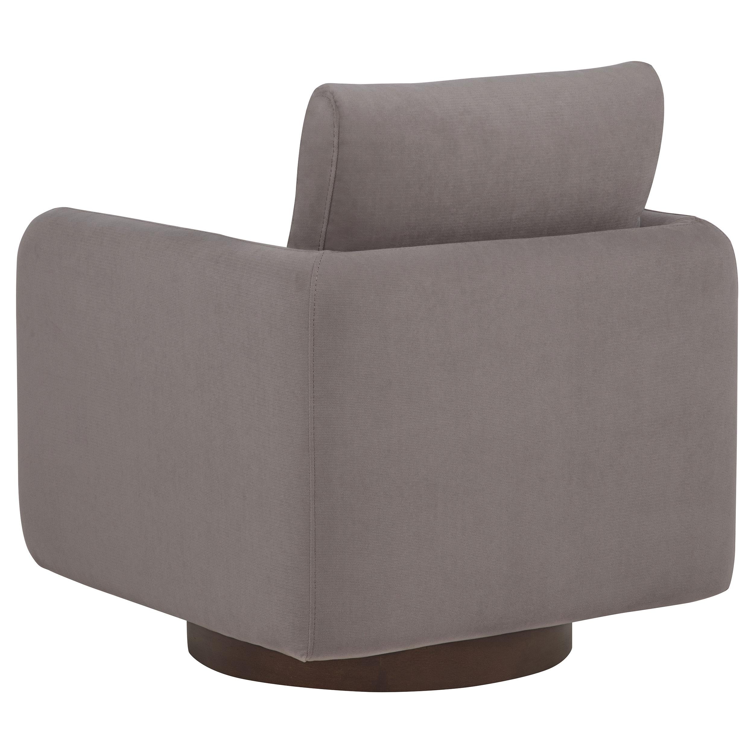  Coaster Furniture Iris 903258 Fabric Upholstered Swivel Accent Chair - Stone IMAGE 5