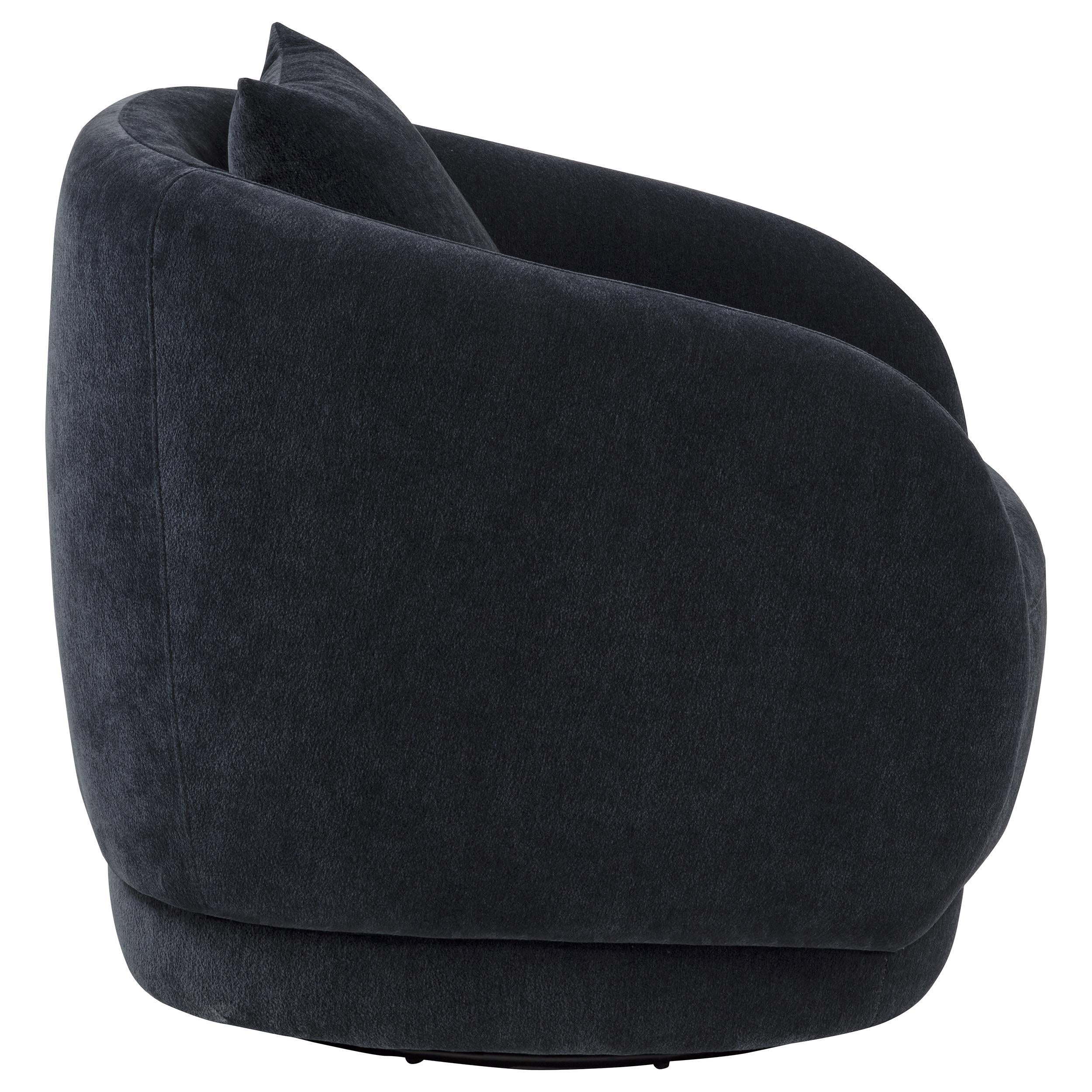  Coaster Furniture Arnaud 903487 Chenille Upholstered Swivel Accent Chair - Navy IMAGE 2