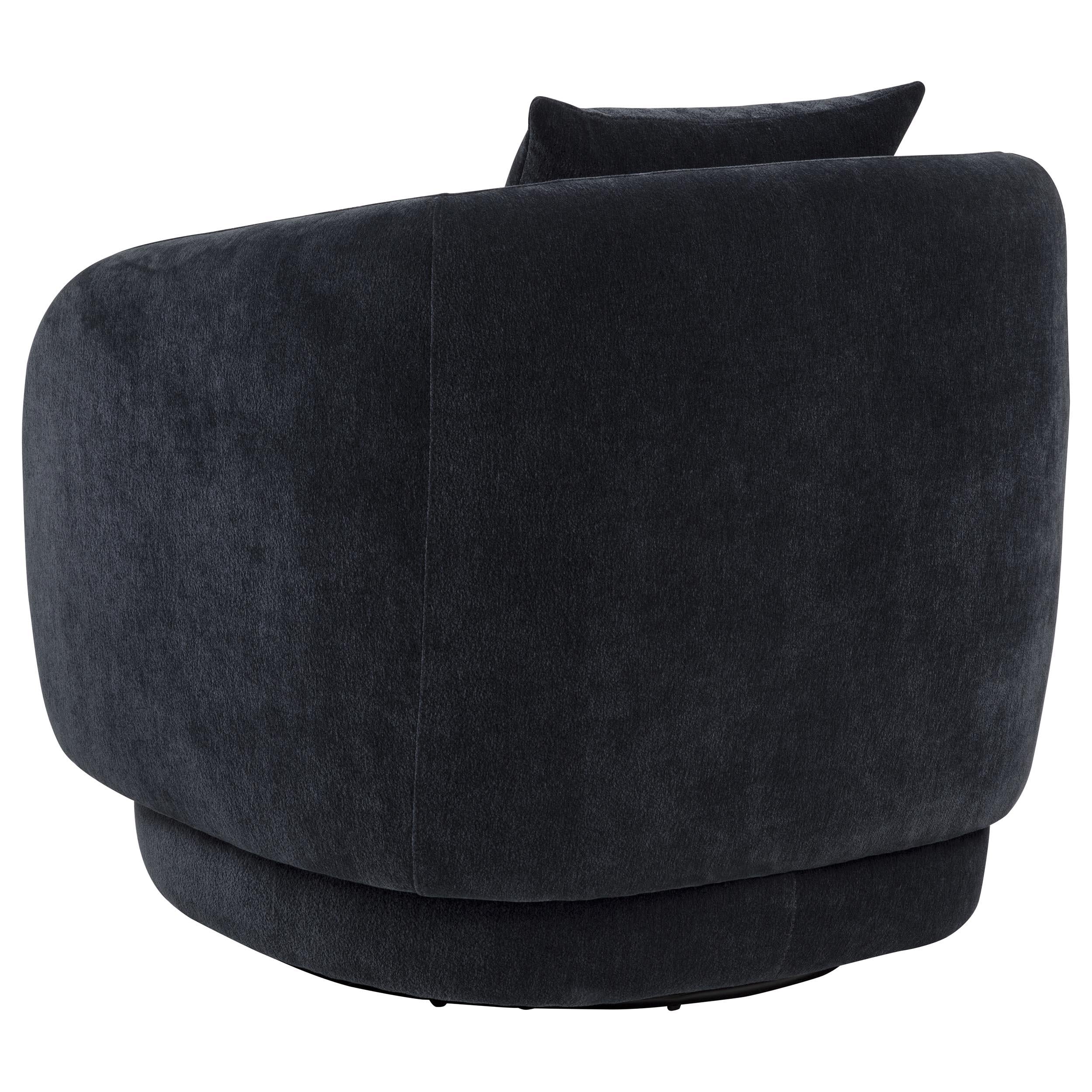  Coaster Furniture Arnaud 903487 Chenille Upholstered Swivel Accent Chair - Navy IMAGE 7