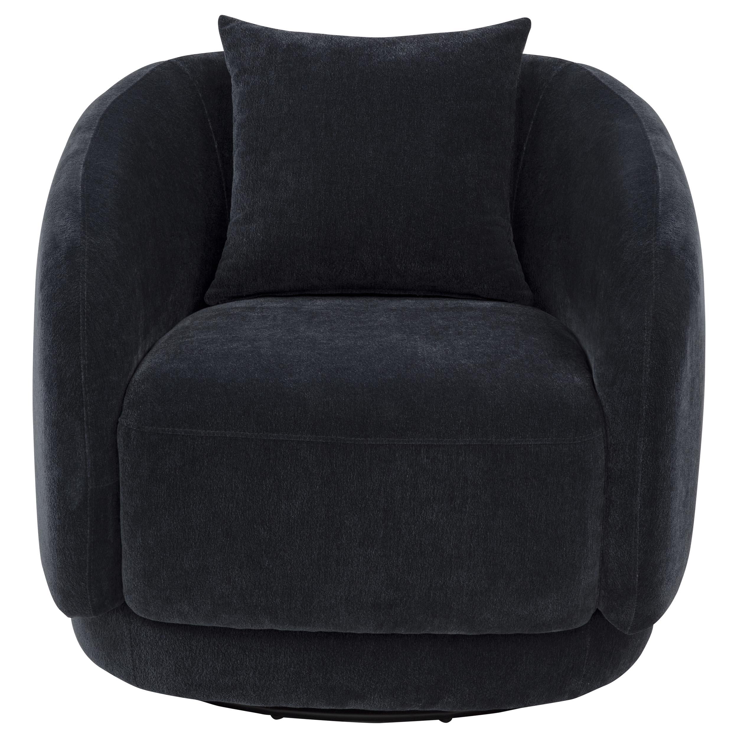  Coaster Furniture Arnaud 903487 Chenille Upholstered Swivel Accent Chair - Navy IMAGE 8