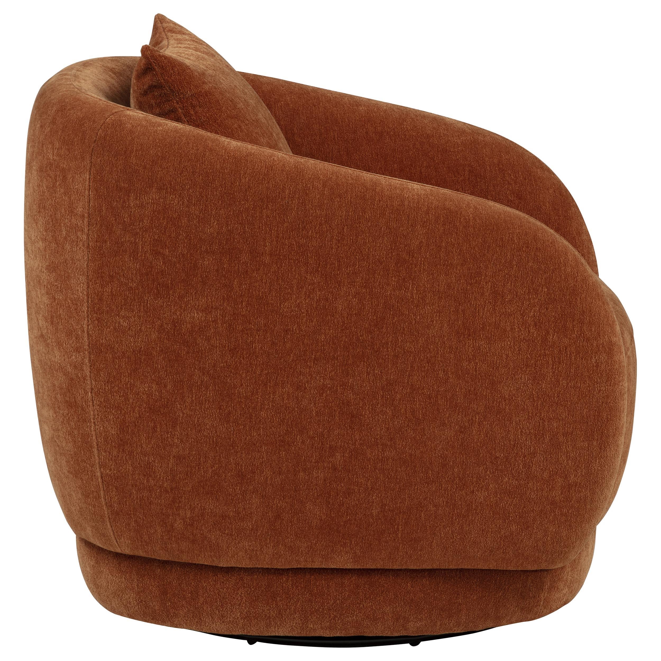  Coaster Furniture Arnaud 903488 Chenille Upholstered Swivel Accent Chair - Burnt Orange IMAGE 2