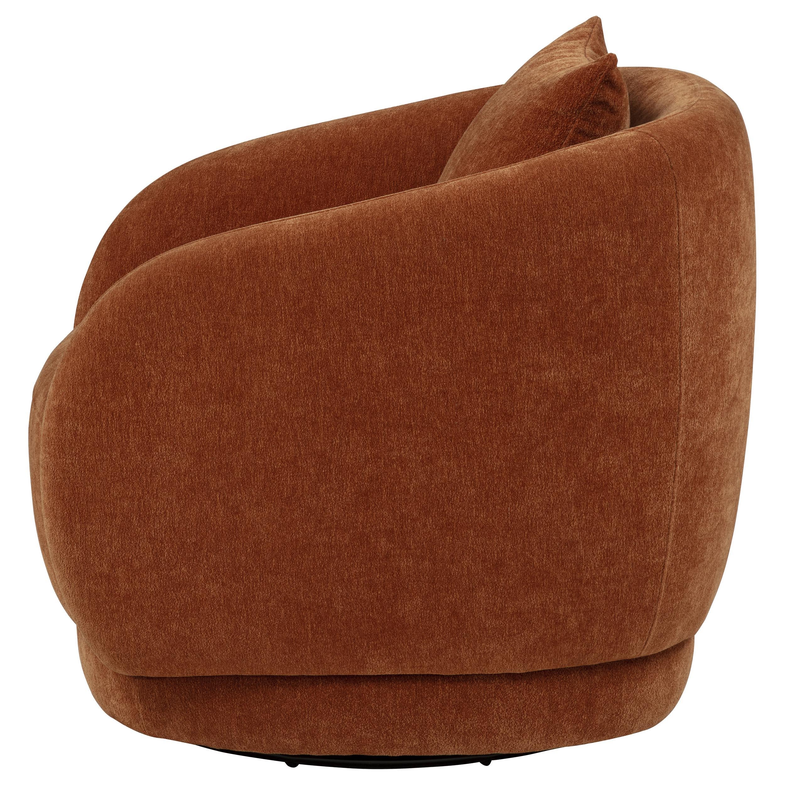  Coaster Furniture Arnaud 903488 Chenille Upholstered Swivel Accent Chair - Burnt Orange IMAGE 8