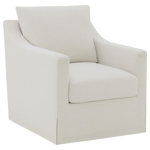 Coaster Furniture Winter 904133 Upholstered Sloped Arm Accent Swivel Chair - Beige