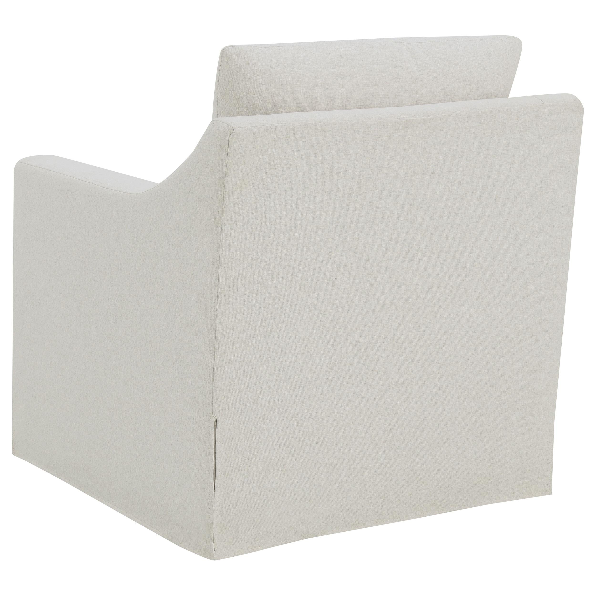  Coaster Furniture Winter 904133 Upholstered Sloped Arm Accent Swivel Chair - Beige IMAGE 10