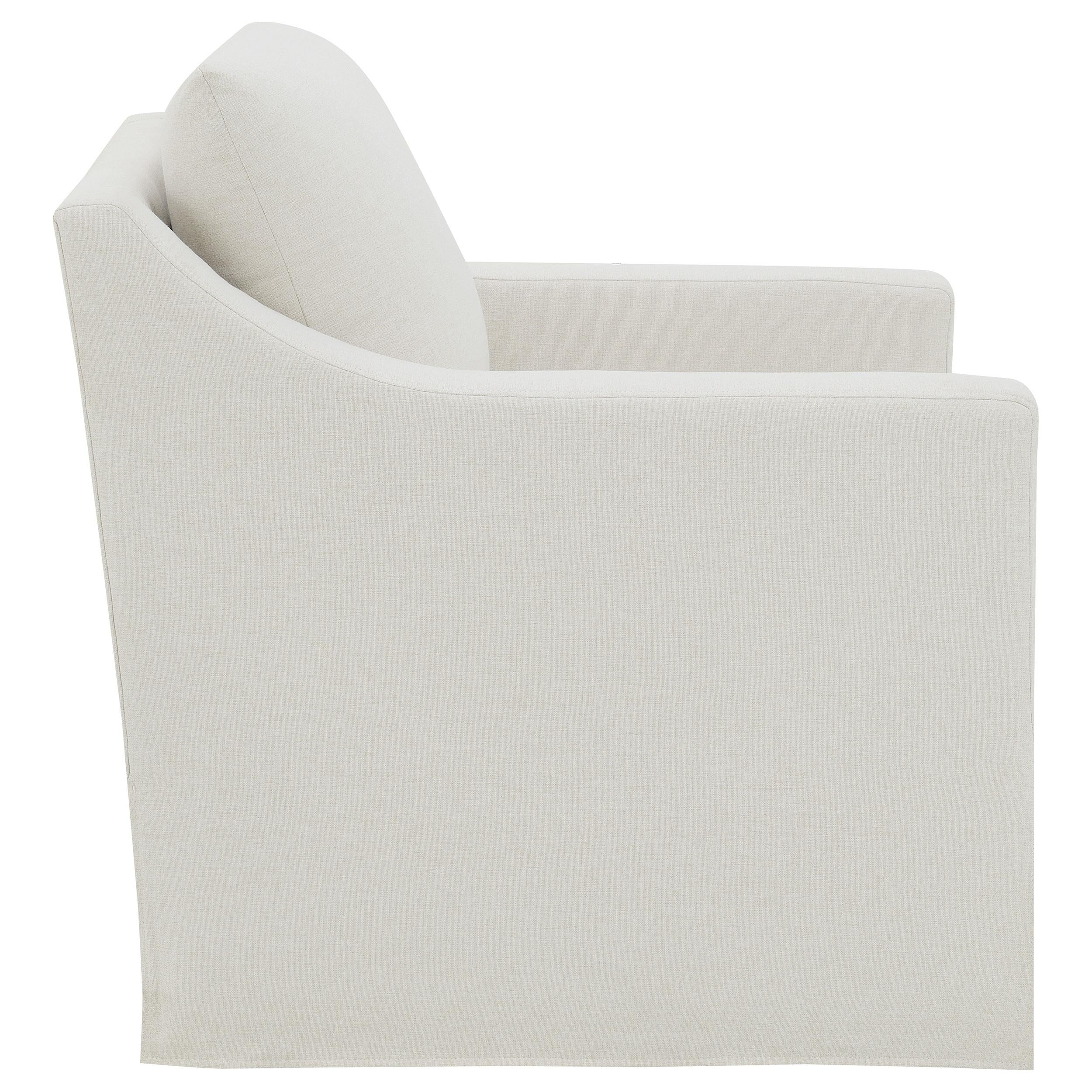  Coaster Furniture Winter 904133 Upholstered Sloped Arm Accent Swivel Chair - Beige IMAGE 11