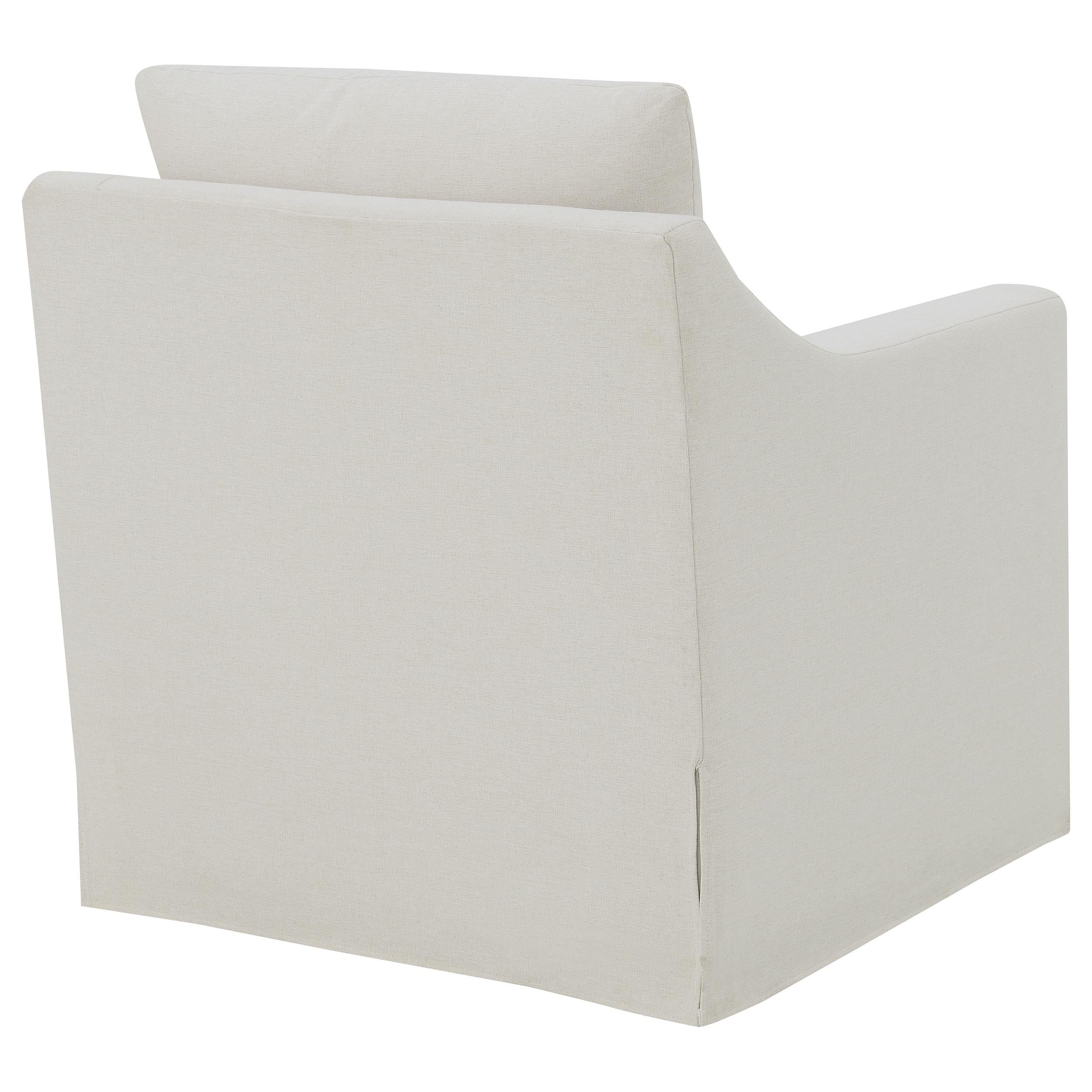  Coaster Furniture Winter 904133 Upholstered Sloped Arm Accent Swivel Chair - Beige IMAGE 12