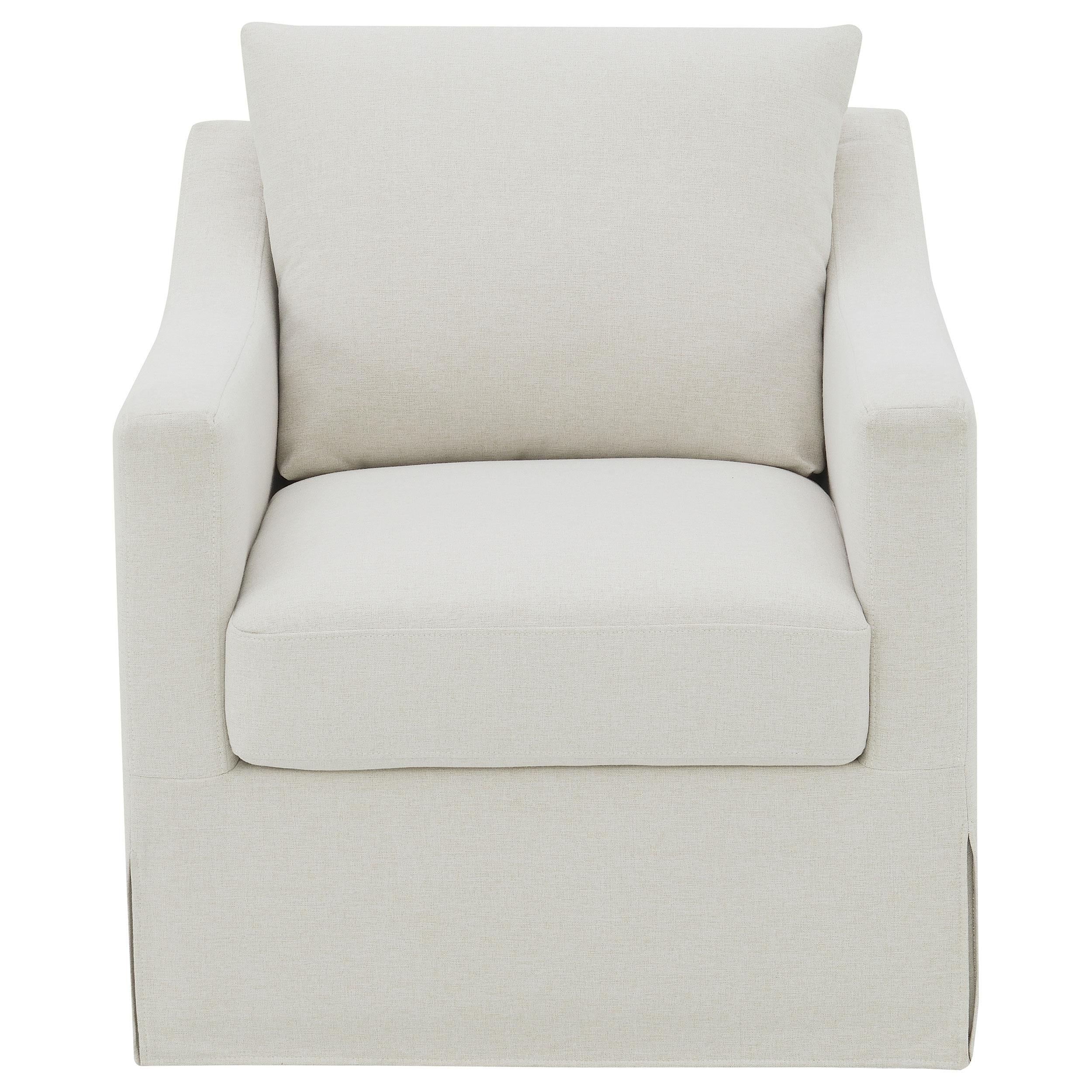  Coaster Furniture Winter 904133 Upholstered Sloped Arm Accent Swivel Chair - Beige IMAGE 6