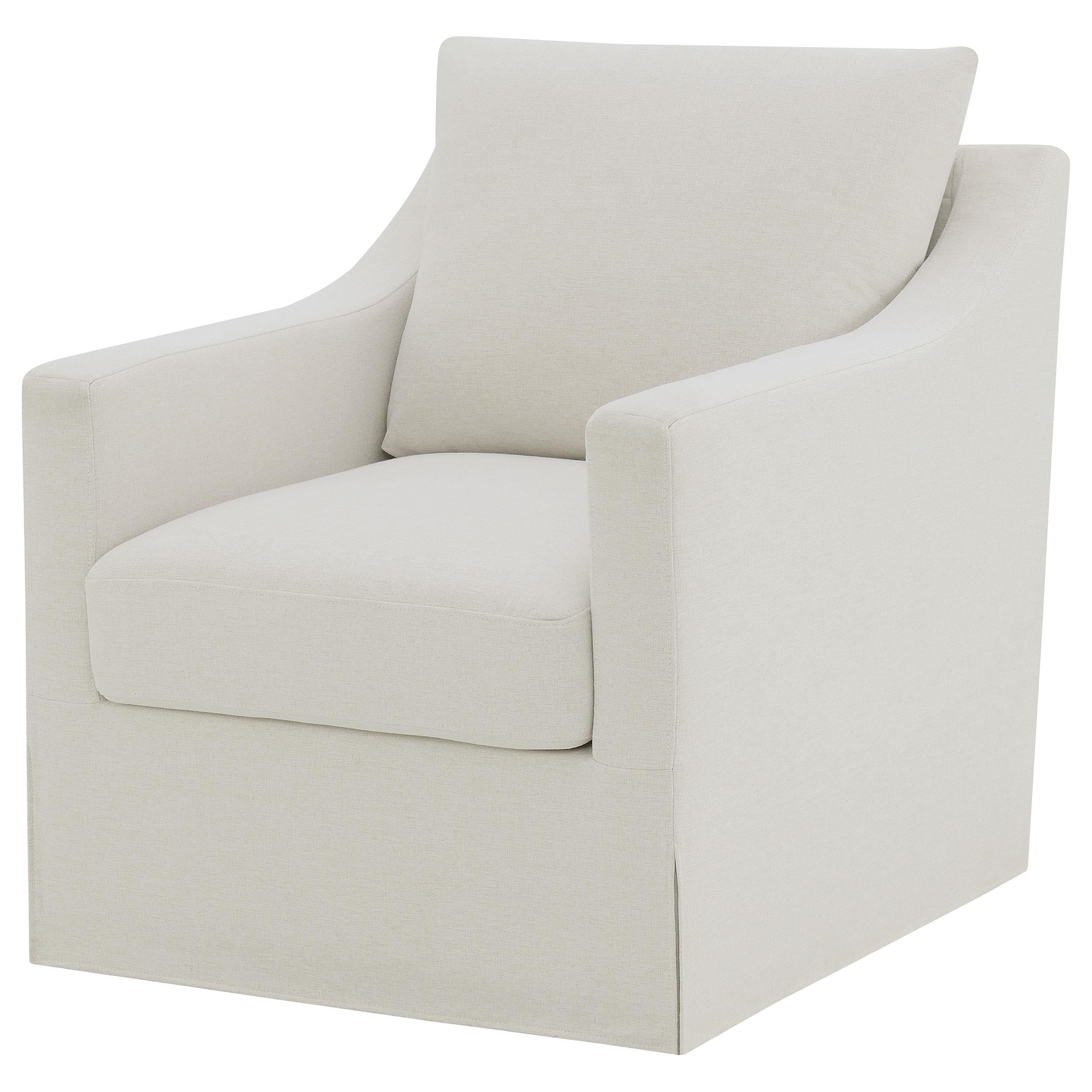  Coaster Furniture Winter 904133 Upholstered Sloped Arm Accent Swivel Chair - Beige IMAGE 8