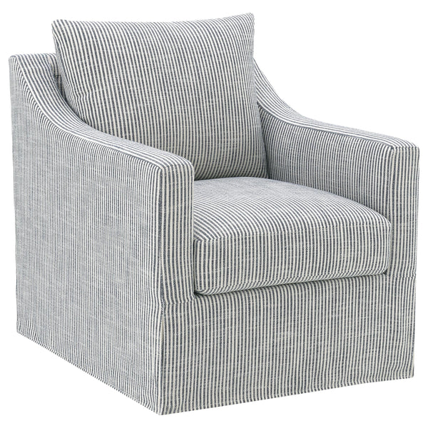 Coaster Furniture Winter 904137 Upholstered Sloped Arm Accent Swivel Chair - Grey