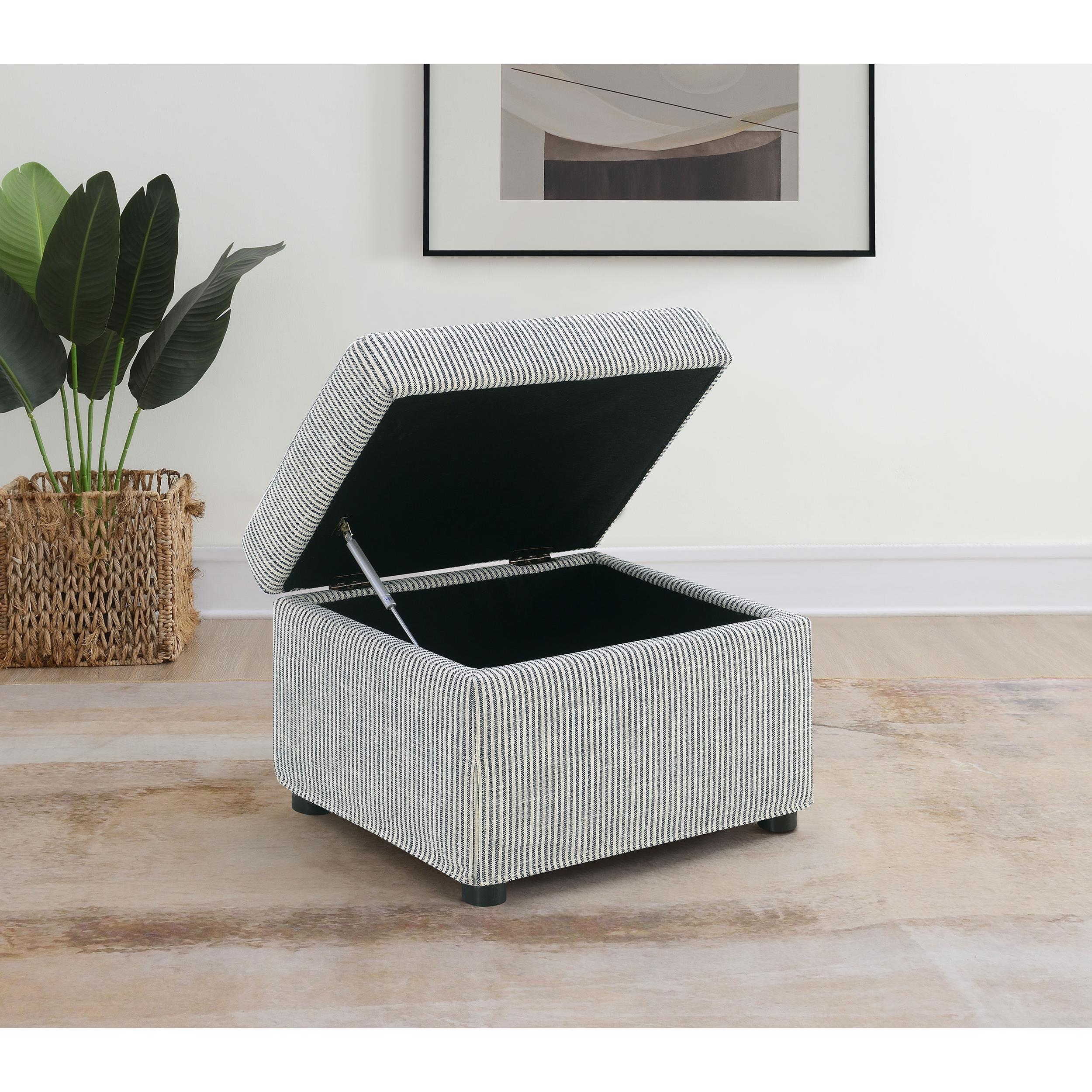  Coaster Furniture Winter 904138 Upholstered Hydraulic Lift Top Storage Ottoman - Grey IMAGE 12