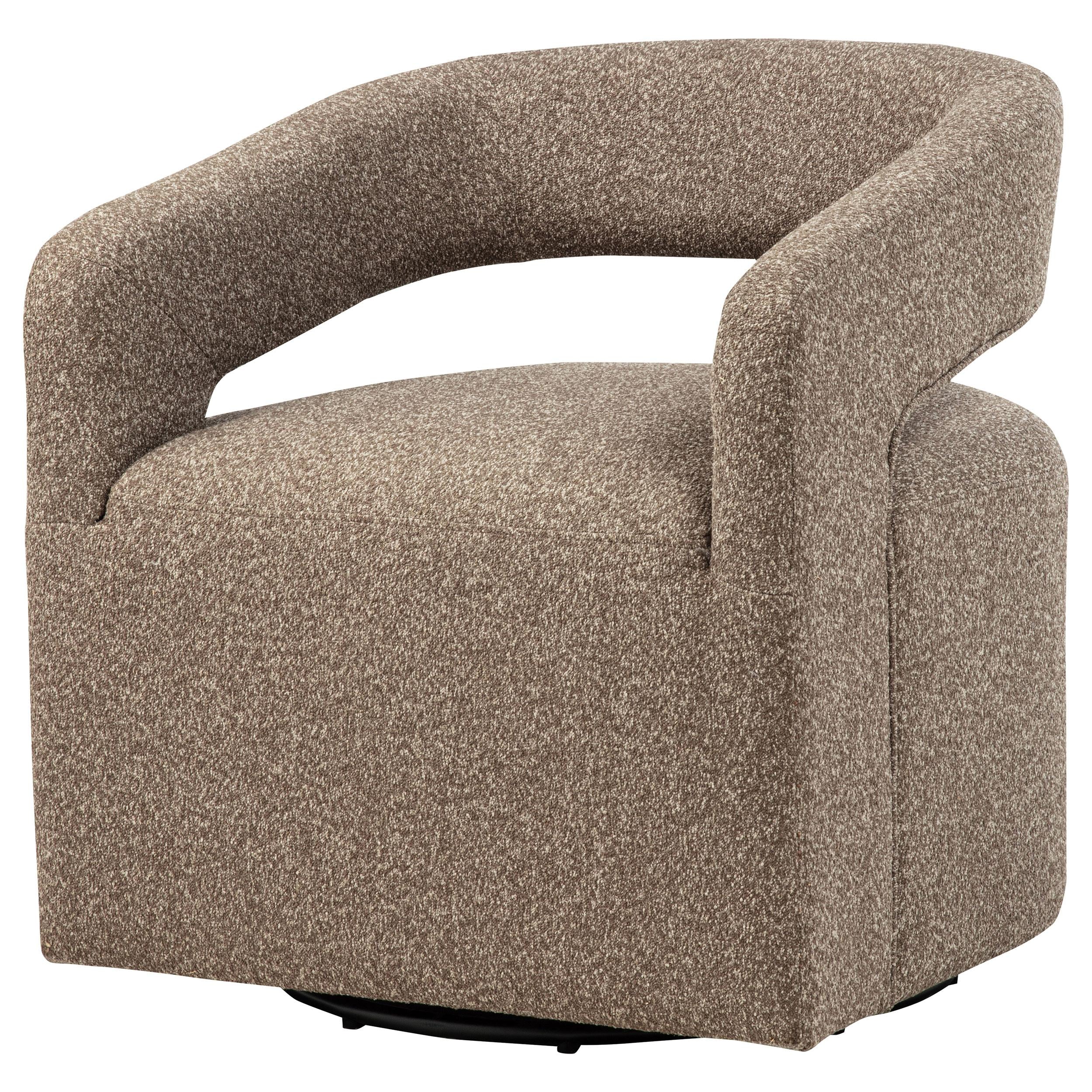  Coaster Furniture Westhill 907538 Boucle Upholstered Swivel Accent Chair - Rocky Road IMAGE 2