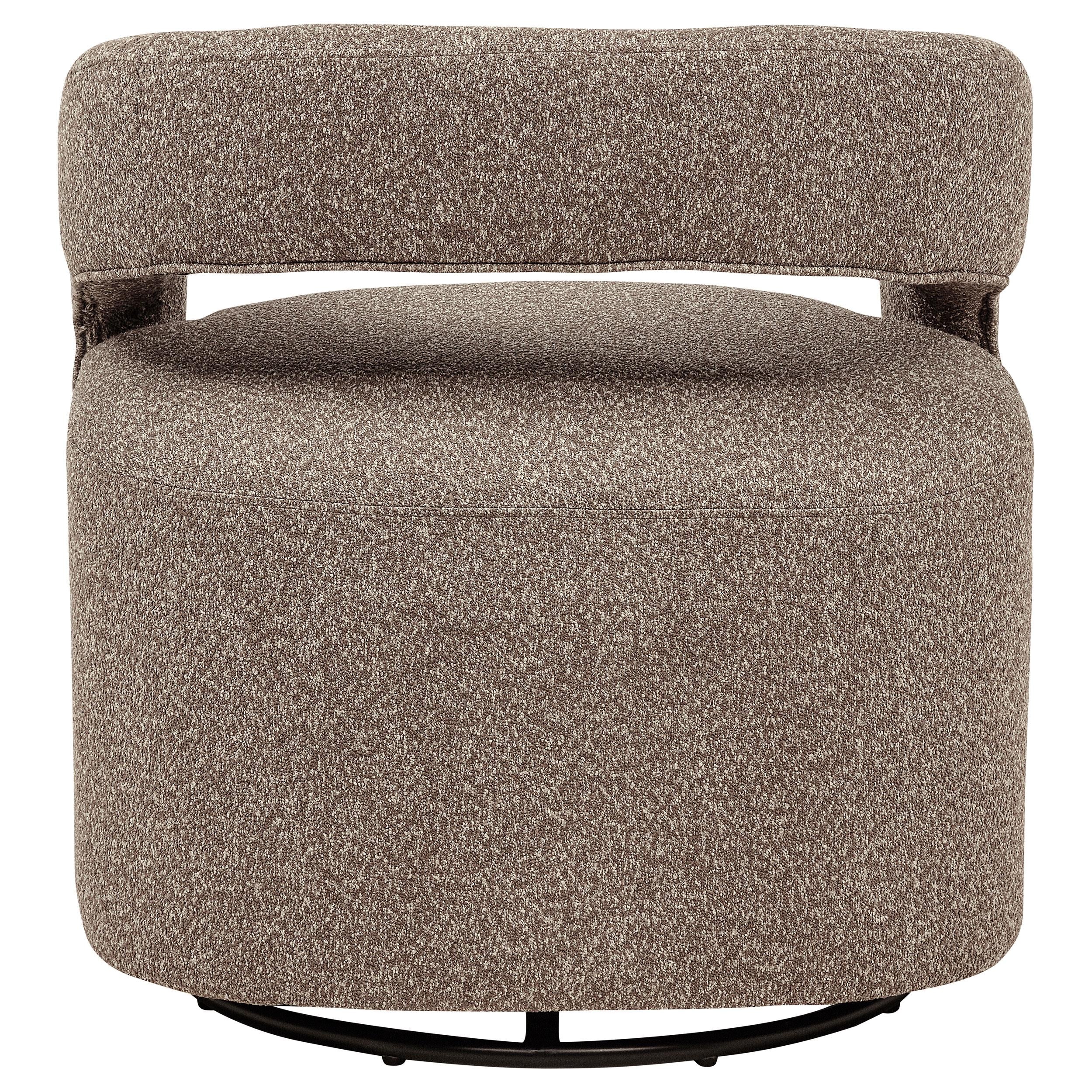  Coaster Furniture Westhill 907538 Boucle Upholstered Swivel Accent Chair - Rocky Road IMAGE 3