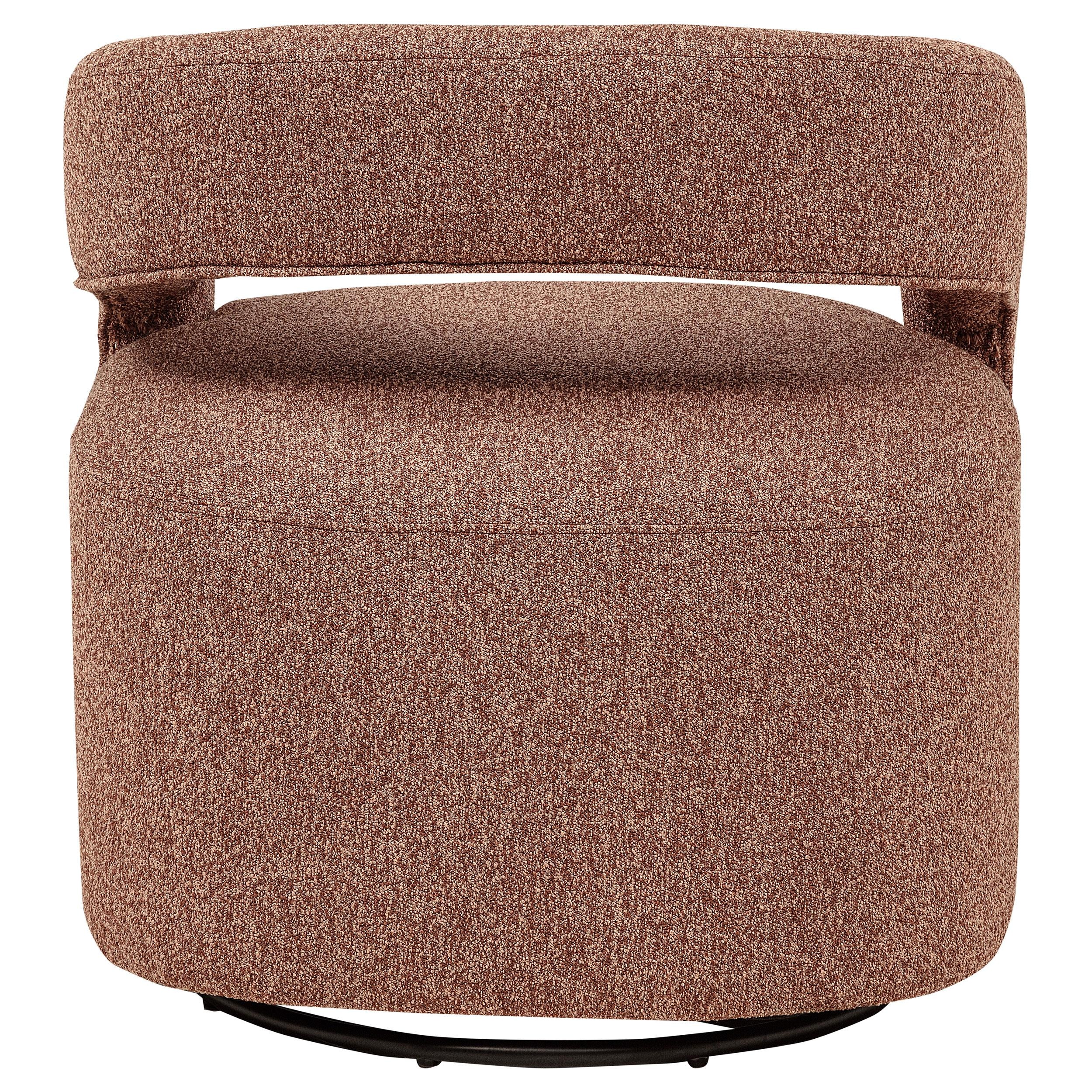  Coaster Furniture Westhill 907539 Boucle Upholstered Swivel Accent Chair - Berry IMAGE 2