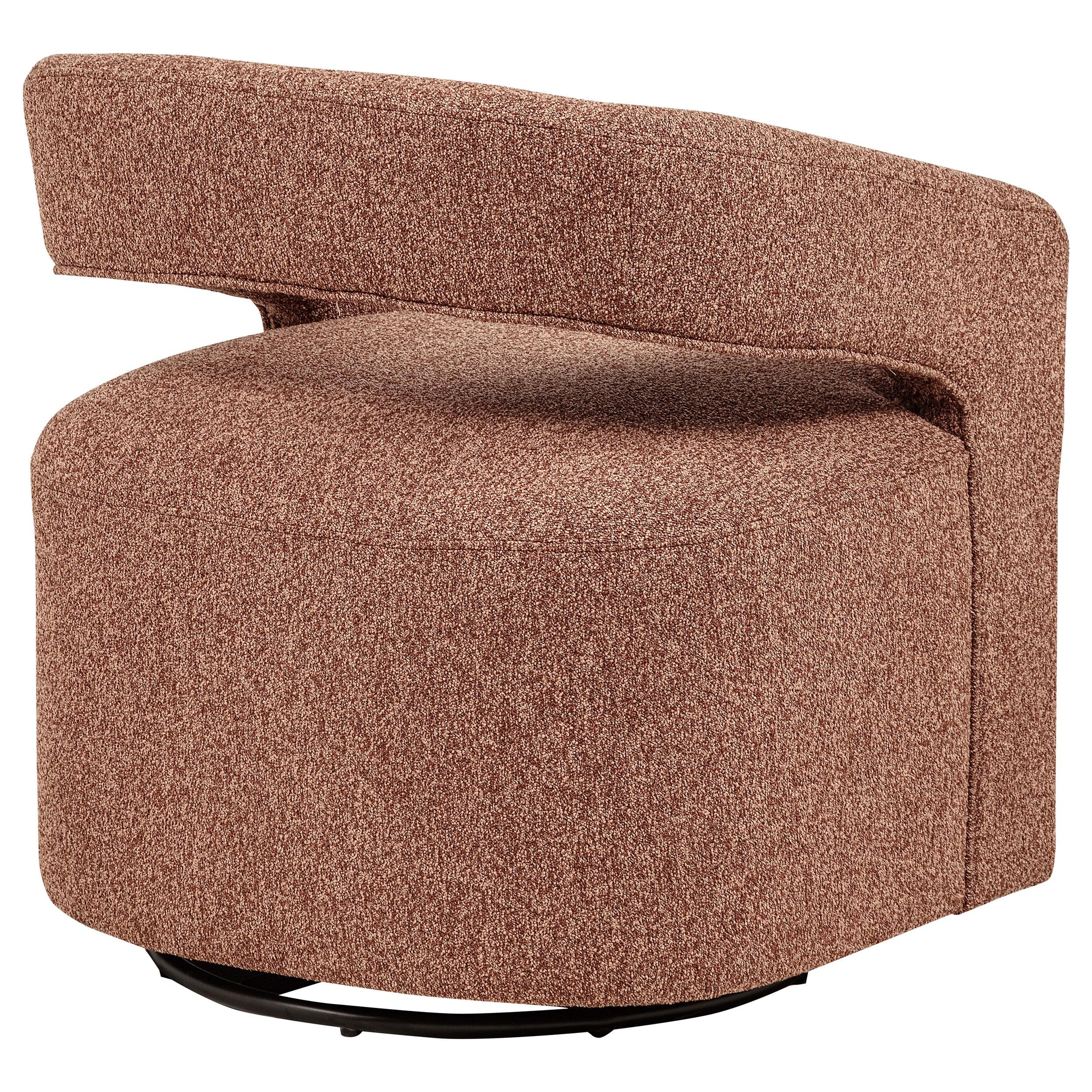  Coaster Furniture Westhill 907539 Boucle Upholstered Swivel Accent Chair - Berry IMAGE 3