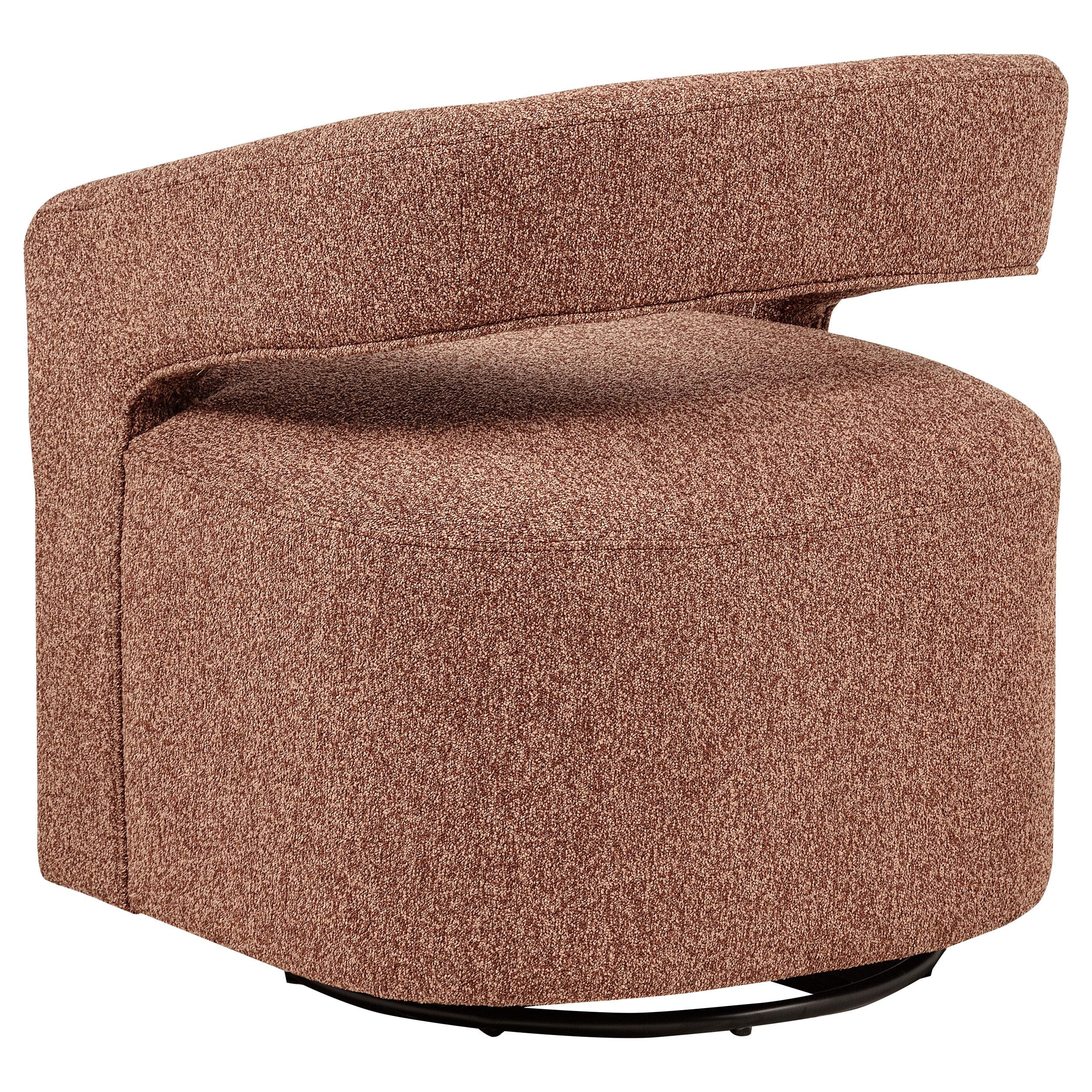  Coaster Furniture Westhill 907539 Boucle Upholstered Swivel Accent Chair - Berry IMAGE 5