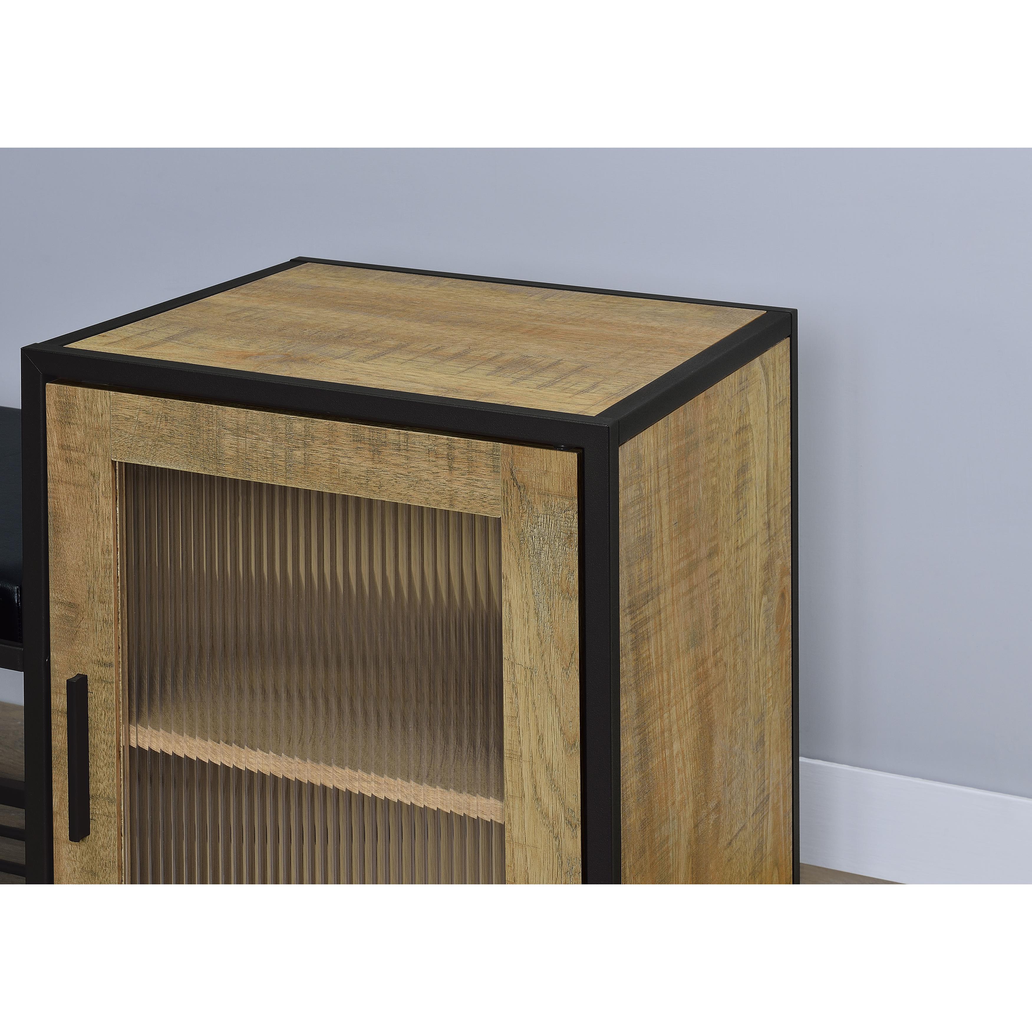  Coaster Furniture Martino 910224 Shoe Storage Entryway Bench with Cabinet - Mango/Black IMAGE 8