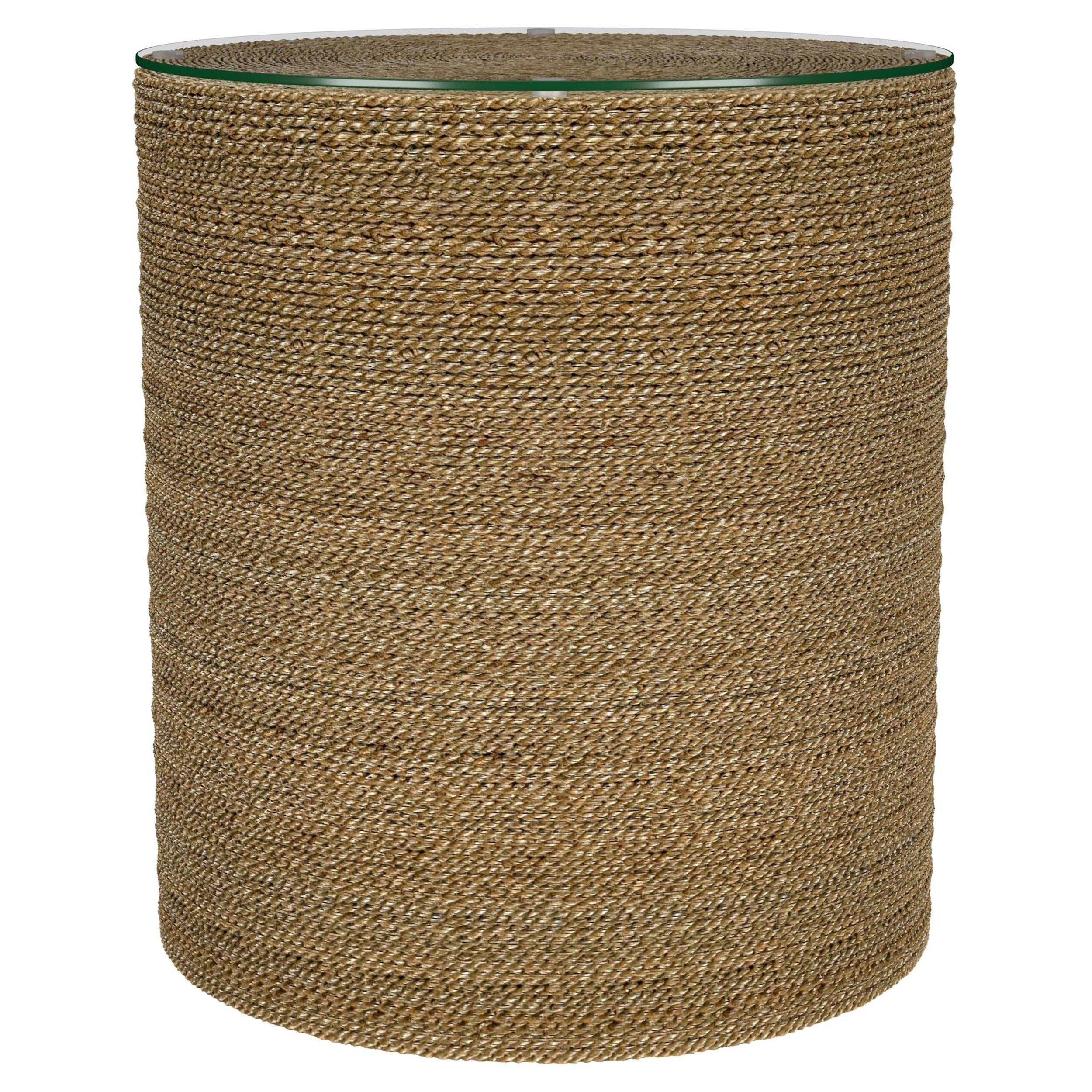  Coaster Furniture Halden 930270 Round Woven Seagrass Accent Side Table - Light Brown IMAGE 1