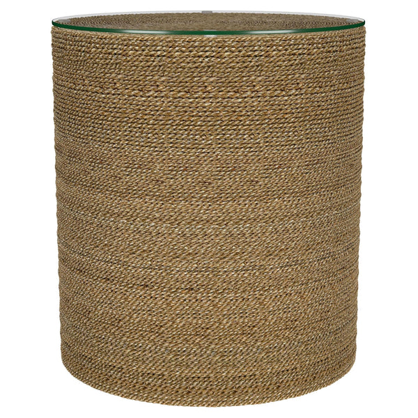 Coaster Furniture Halden 930270 Round Woven Seagrass Accent Side Table - Light Brown