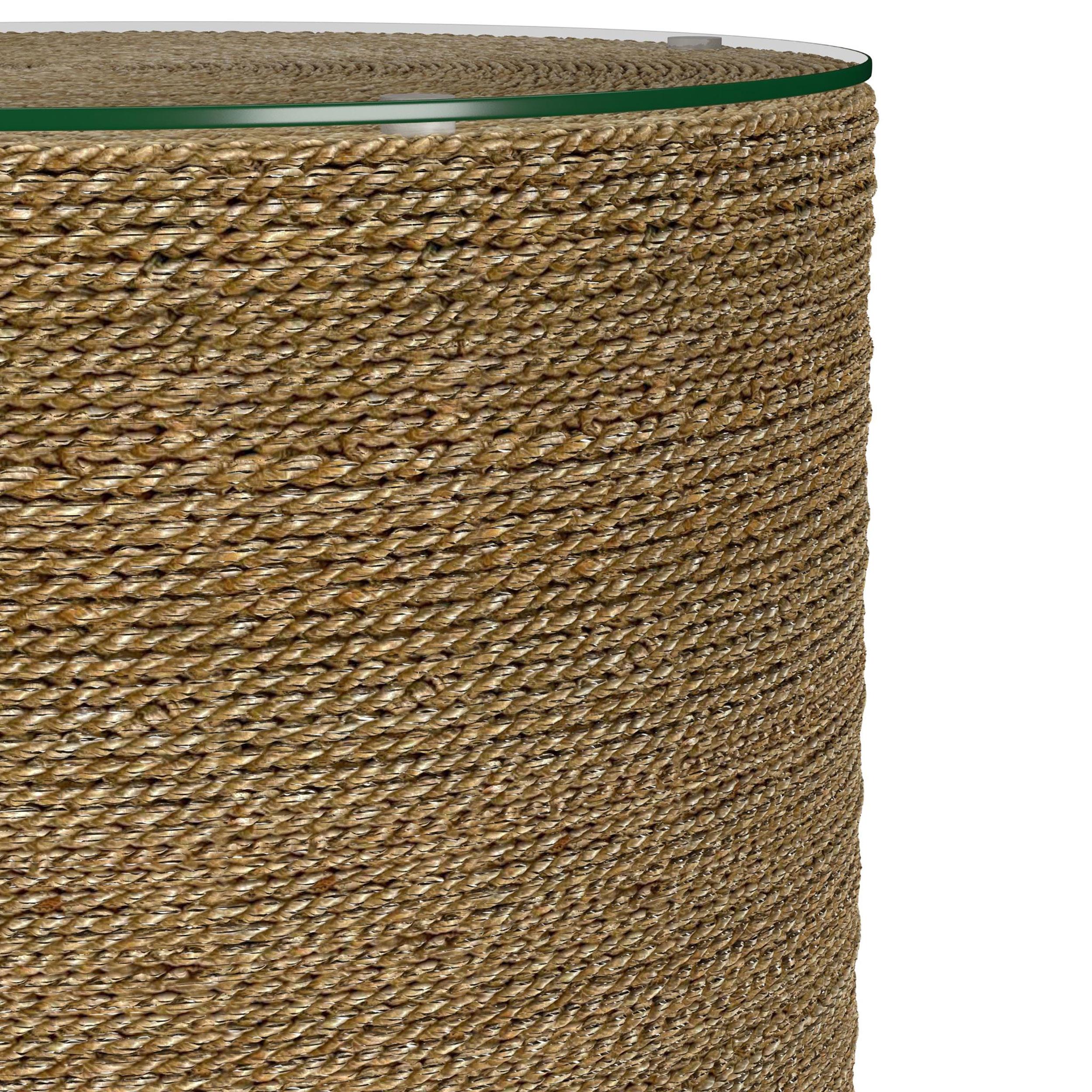  Coaster Furniture Halden 930270 Round Woven Seagrass Accent Side Table - Light Brown IMAGE 2